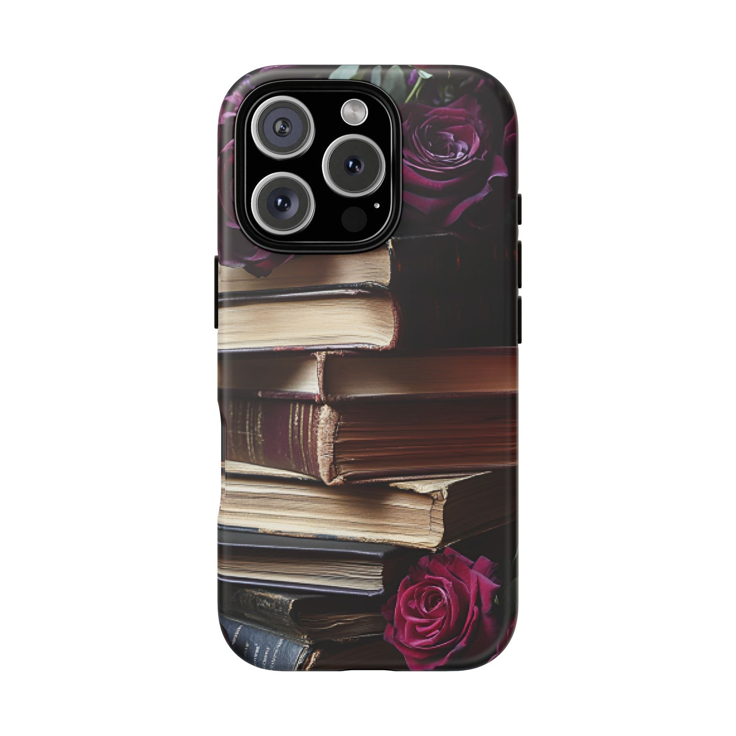 Books and Roses Phone Case - Bookish Dark Academia Phone Cover - iPhone 16 15 14 13 12 11, Samsung Galaxy & Google Pixel Phone Covers