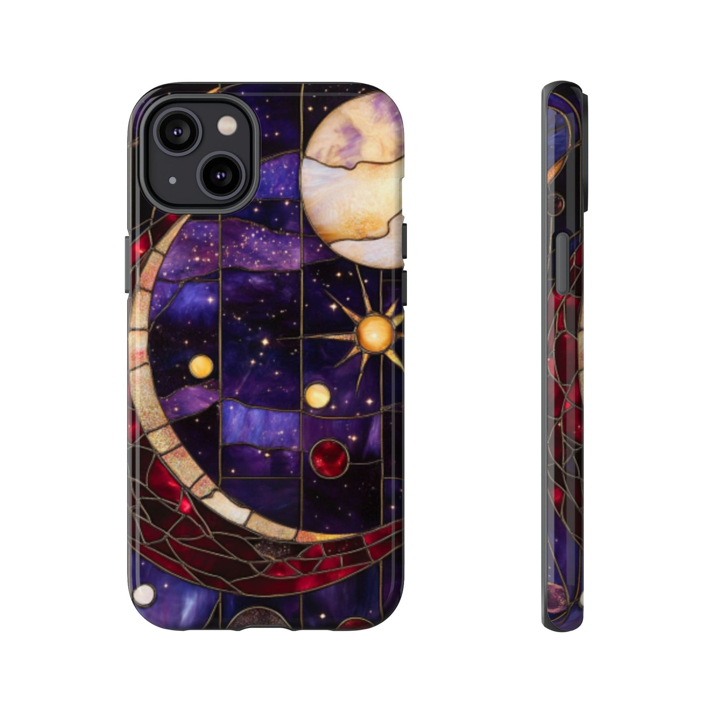 Celestial Stained Glass Phone Case - iPhone 16 15 14 13 12 11, Samsung Galaxy & Google Pixel Phone Covers