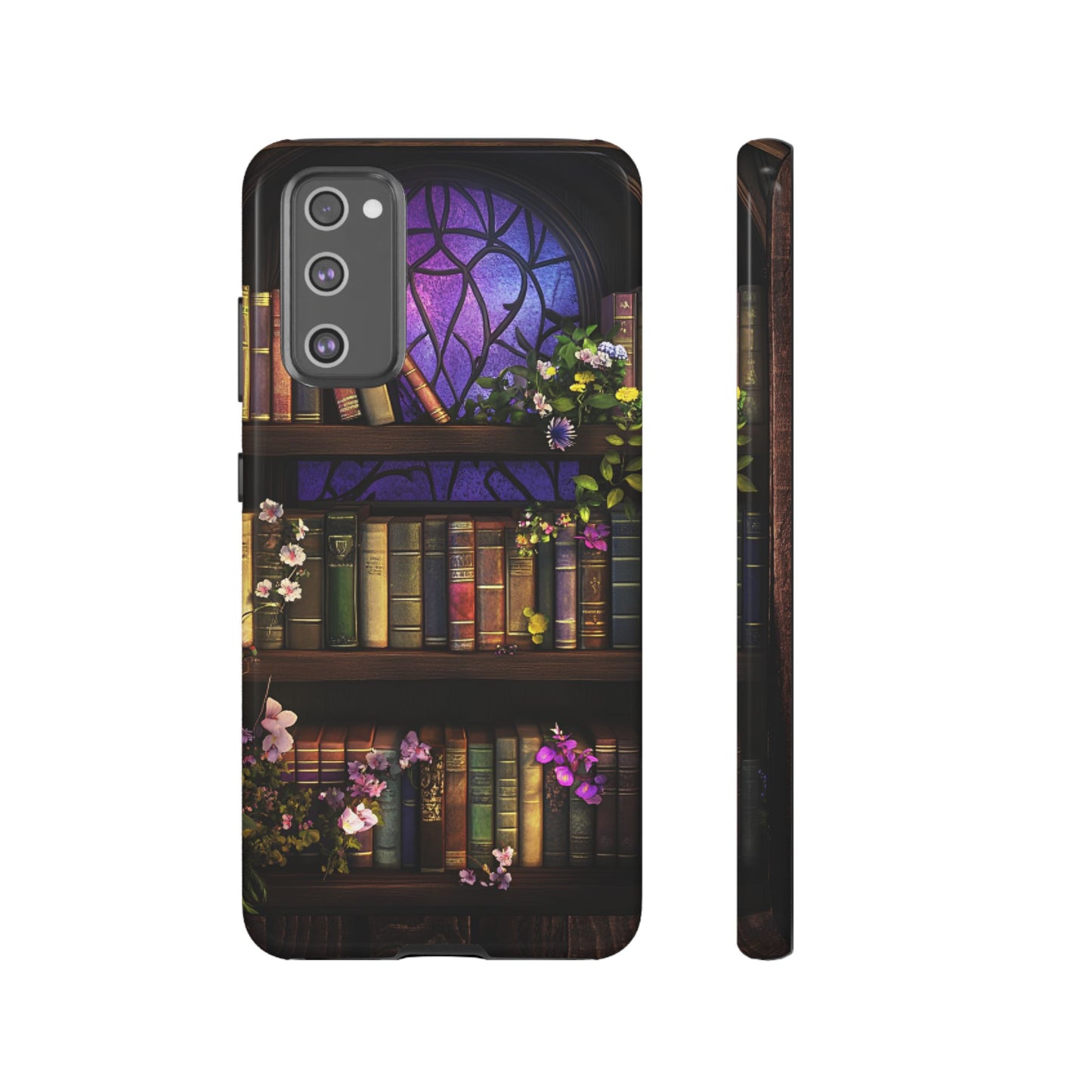 Bookshelf Phone Case - Dark Academia Stained Glass Phone Cases - iPhone 16 15 14 13 12 11, Samsung Galaxy & Google Pixel Phone Covers