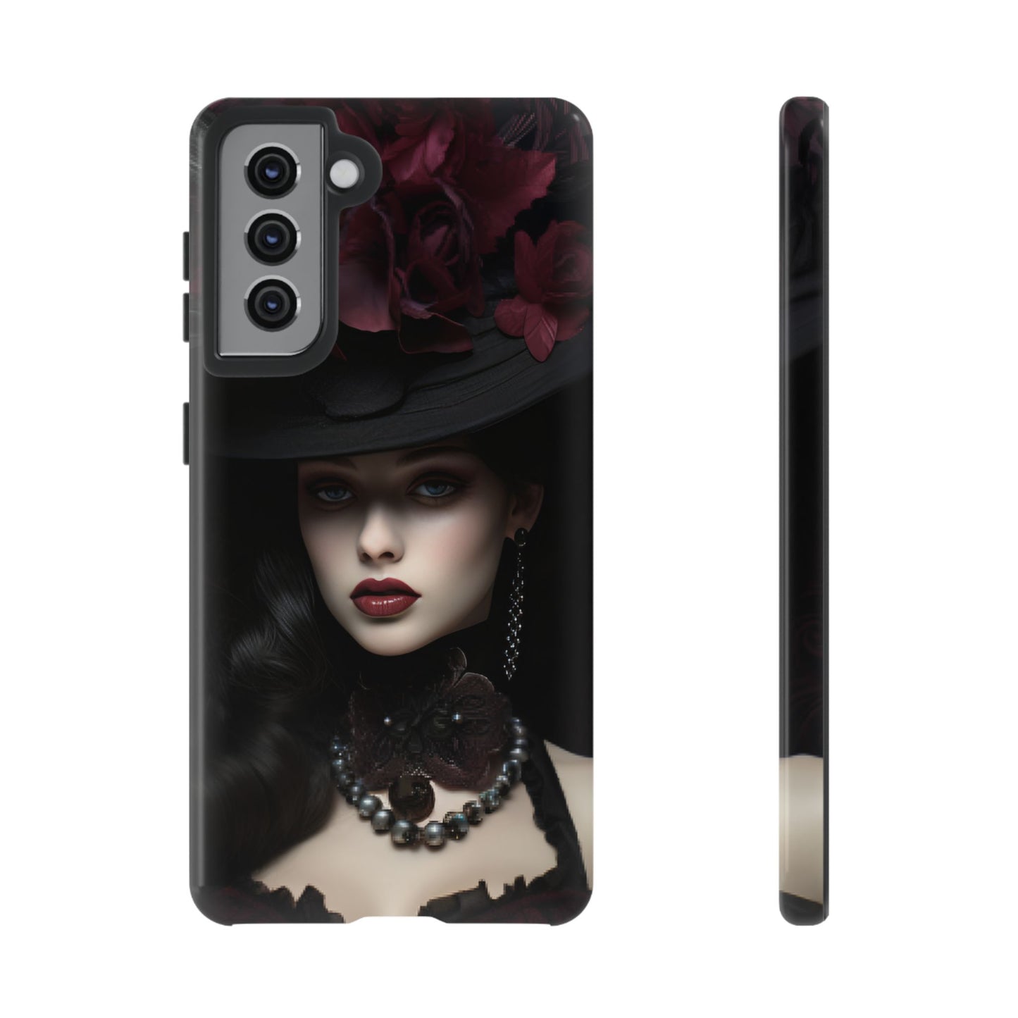 Victorian Goth Phone Case with Vintage Gothic Woman for iPhone 16 15 14 13 12 11, Samsung Galaxy & Google Pixel