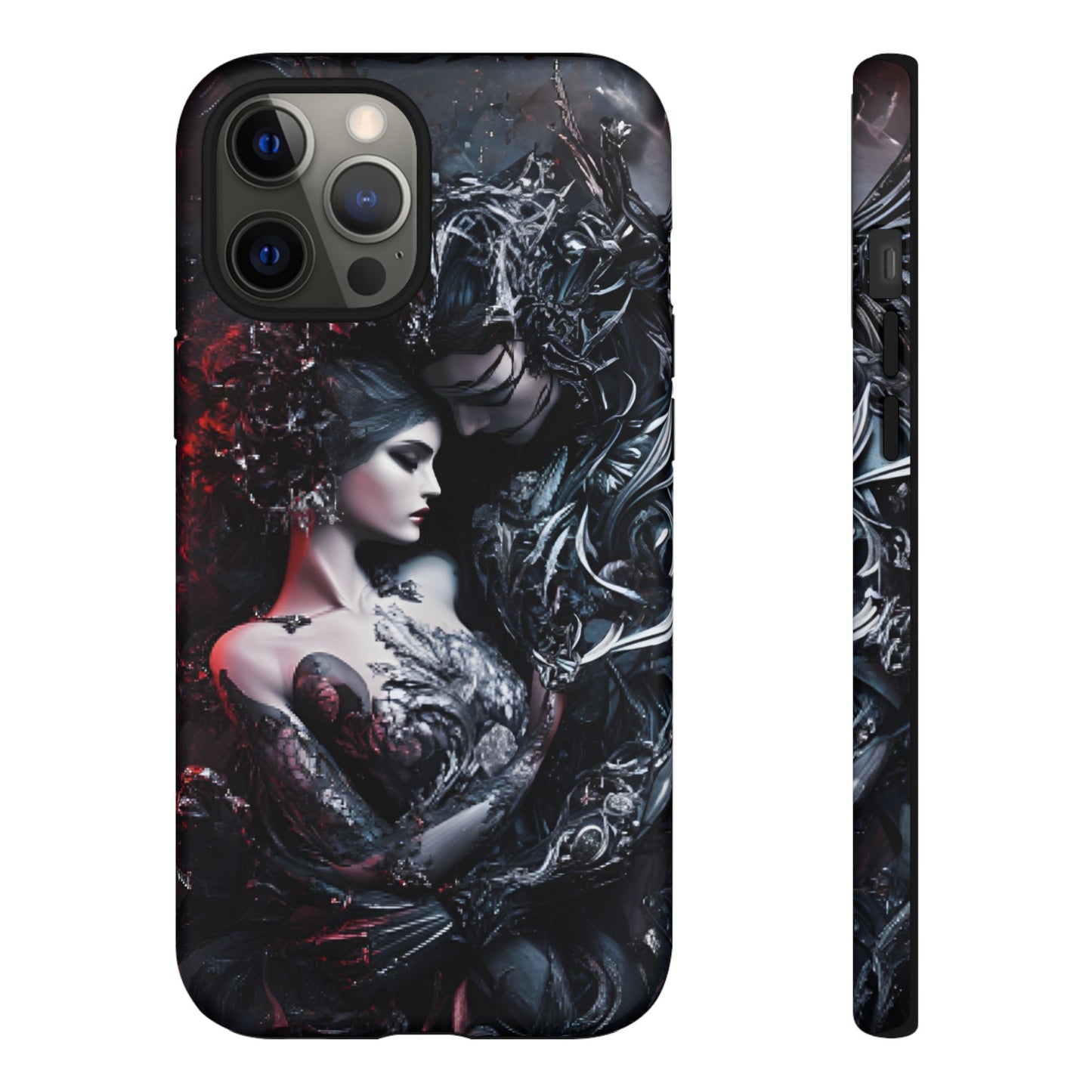 Gothic Couple Phone Case - Victorian Goth Valentine's Day Phone Cases for iPhone 16 15 14 13 12 11, Samsung Galaxy & Google Pixel