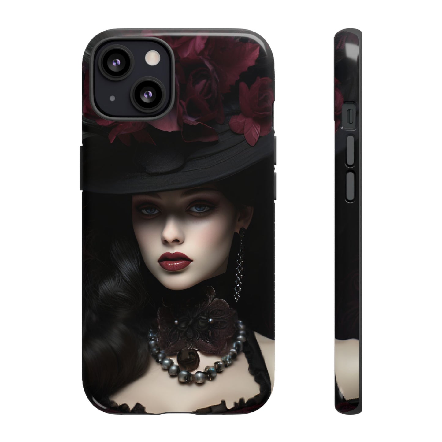 Victorian Goth Phone Case with Vintage Gothic Woman for iPhone 16 15 14 13 12 11, Samsung Galaxy & Google Pixel