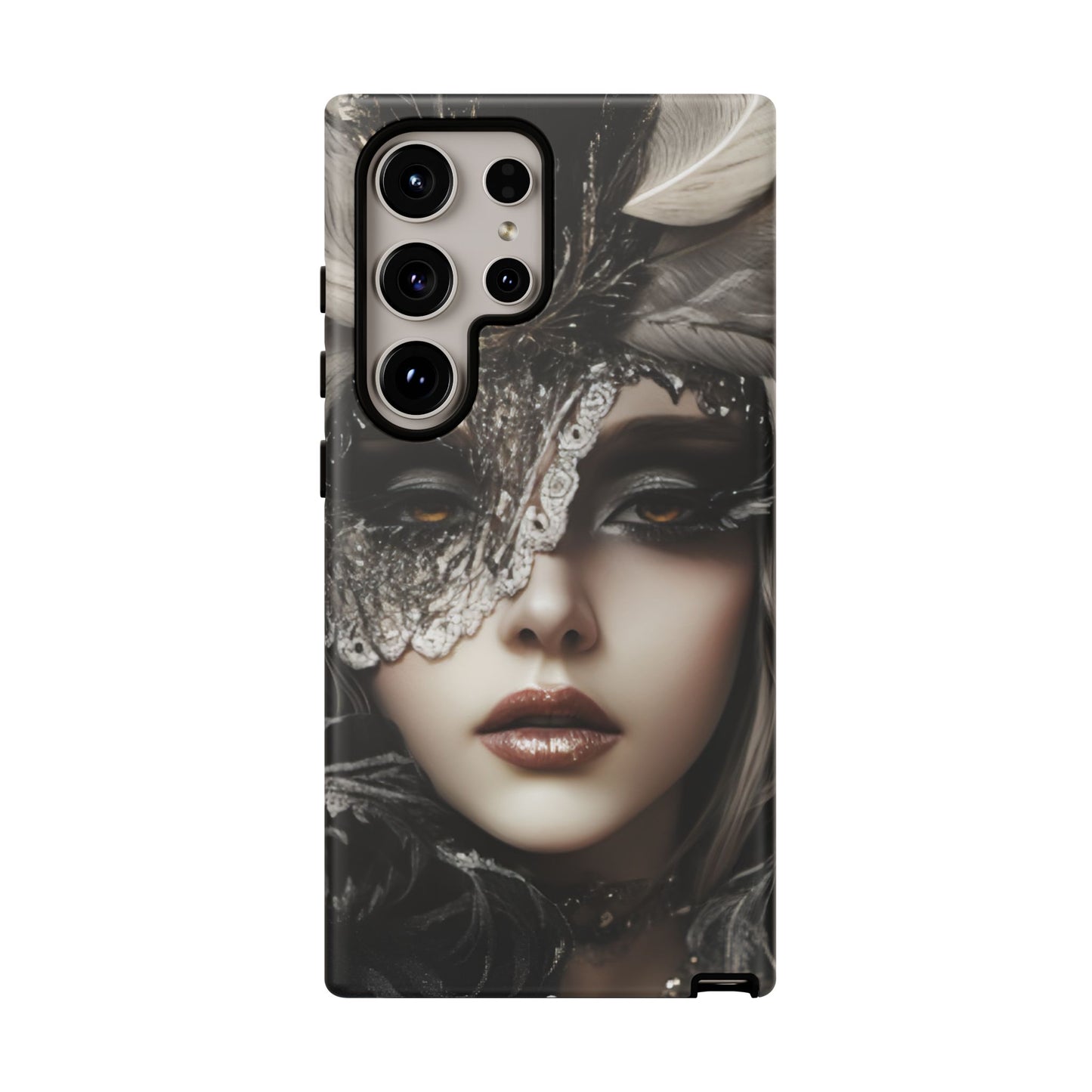 Goth Phone Case with Aesthetic Woman - iPhone 16 15 14 13 12 11, Samsung Galaxy & Google Pixel Phone Covers