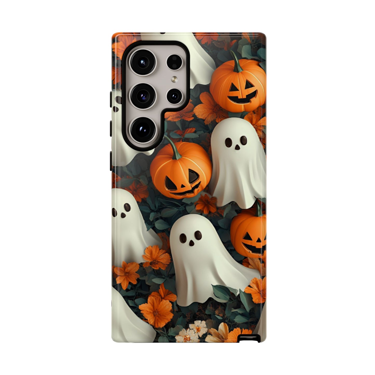 Halloween Ghosts and Pumpkins Phone Case - Spooky and Cute Phone Cases - iPhone 16 15 14 13 12 11, Samsung Galaxy & Google Pixel Phone Covers