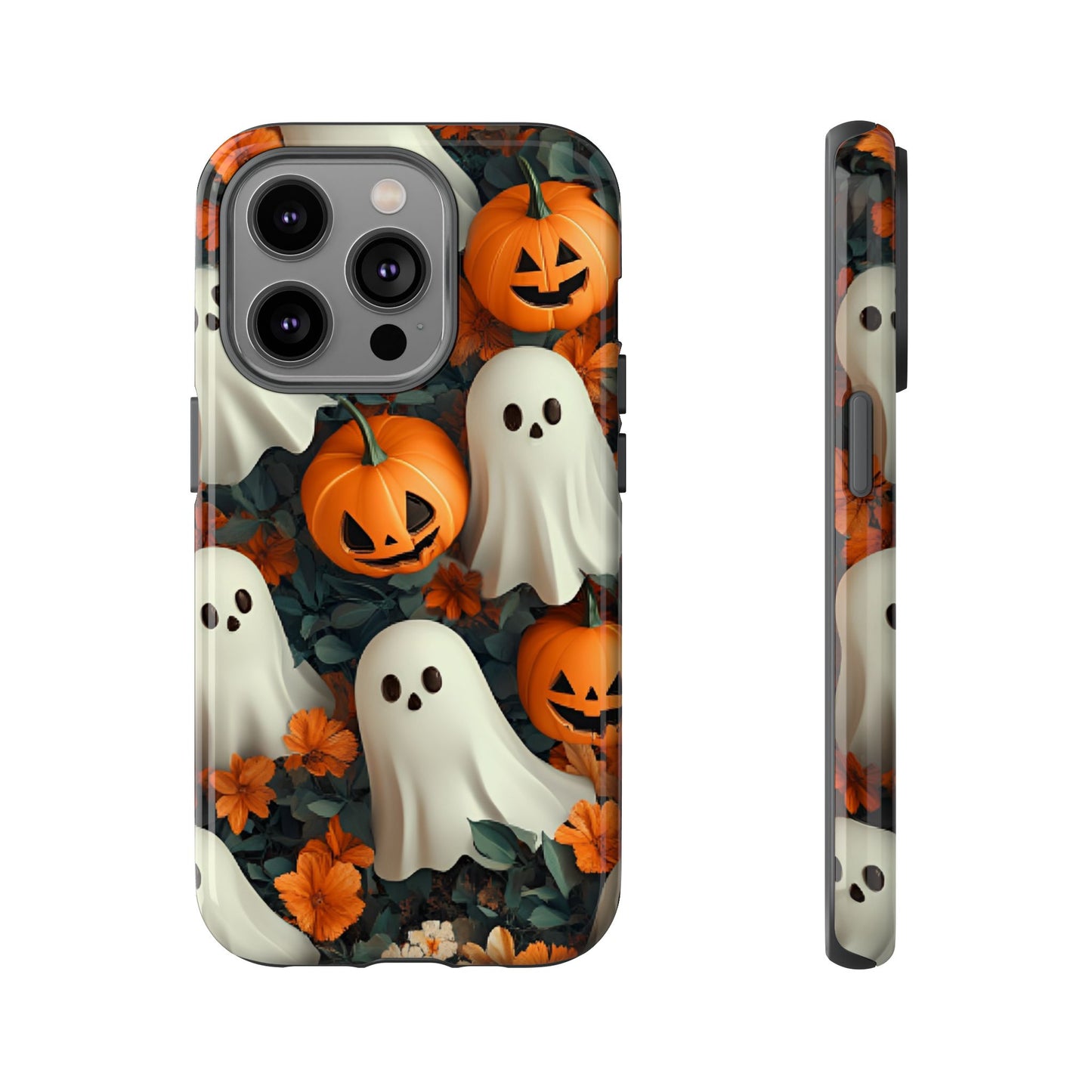 Halloween Ghosts and Pumpkins Phone Case - Spooky and Cute Phone Cases - iPhone 16 15 14 13 12 11, Samsung Galaxy & Google Pixel Phone Covers