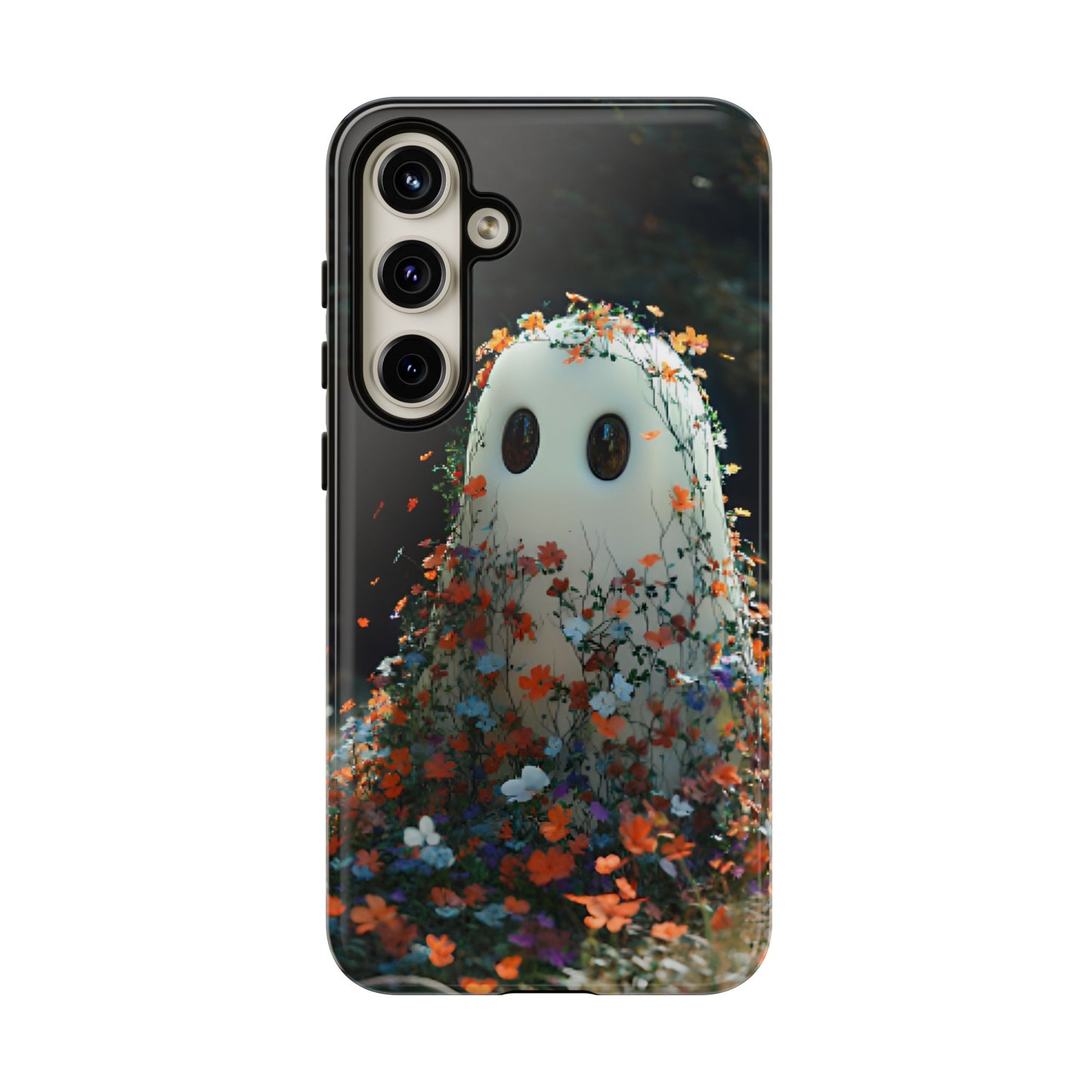 Floral Ghost Phone Case for iPhone 16 15 14 13 12 11, Samsung Galaxy & Google Pixel