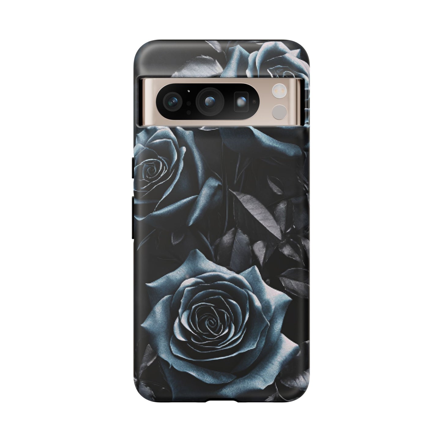 Black and Blue Roses Phone Case - Dark and Moody Gothic Flower Phone Cases for iPhone 16 15 14 13 12 11, Samsung Galaxy & Google Pixel