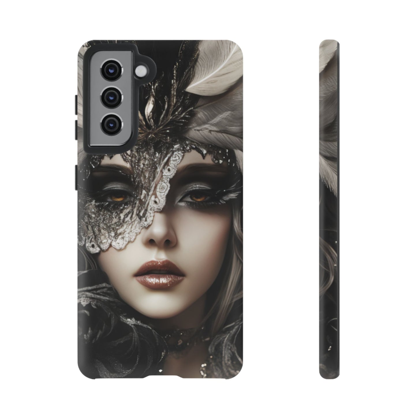 Goth Phone Case with Aesthetic Woman - iPhone 16 15 14 13 12 11, Samsung Galaxy & Google Pixel Phone Covers