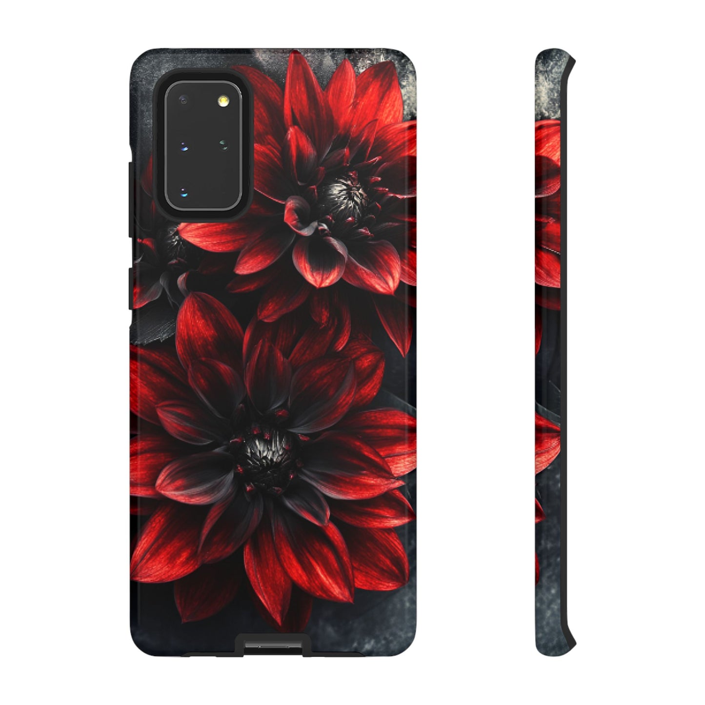 Black and Red Flower Phone Case - Gothic Dark Floral Phone Cases for iPhone 16 15 14 13 12 11, Samsung Galaxy & Google Pixel