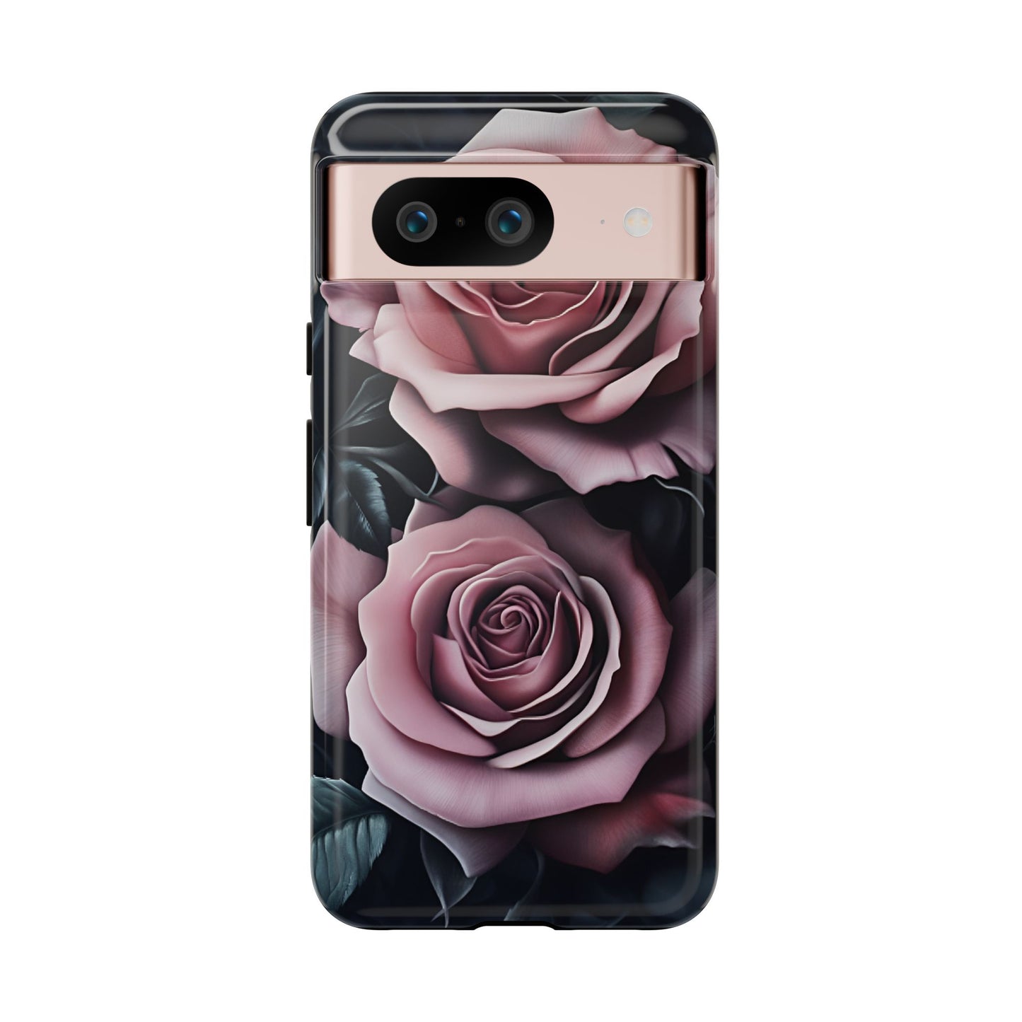 Pastel Goth Roses Phone Case - Gothic Black and Pink Flowers Phone Cases - iPhone 16 15 14 13 12 11, Samsung Galaxy & Google Pixel Phone Covers