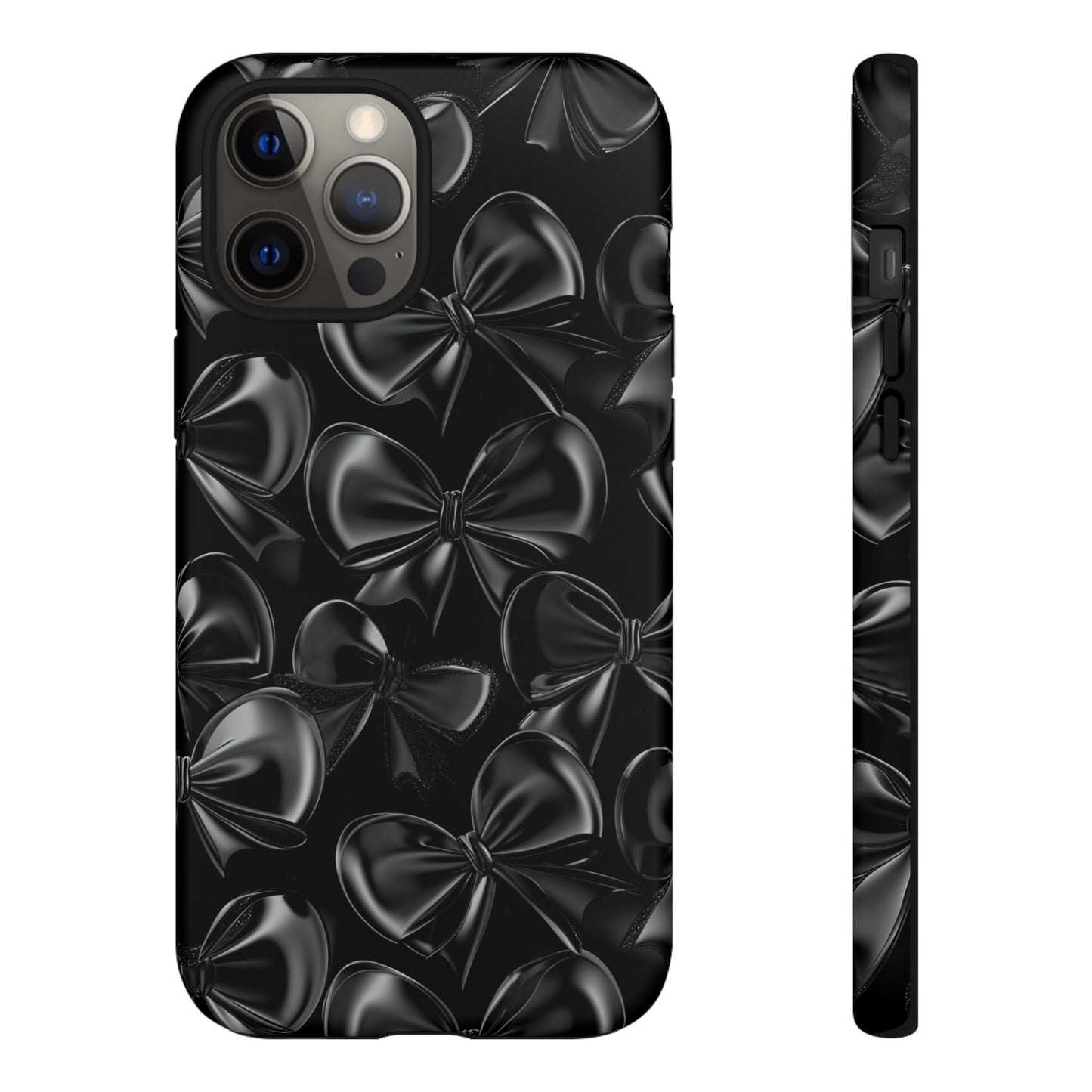 Black Bow Phone Case - Gothic Dark Coquette Phone Cover - iPhone 16 15 14 13 12 11, Samsung Galaxy & Google Pixel Phone Covers