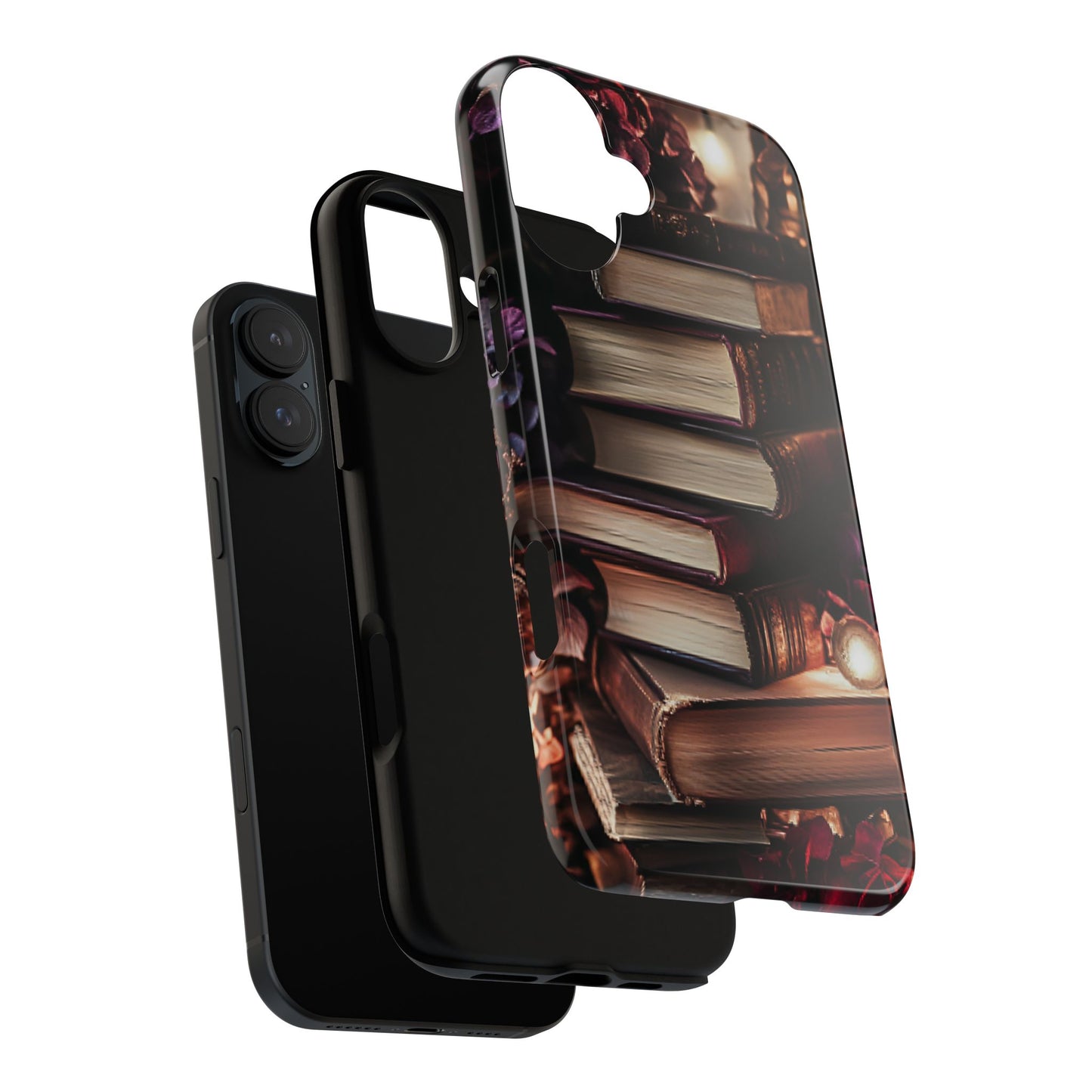 Book Lover Phone Case - Vintage Dark Academia Books - iPhone 16 15 14 13 12 11, Samsung Galaxy & Google Pixel Phone Covers