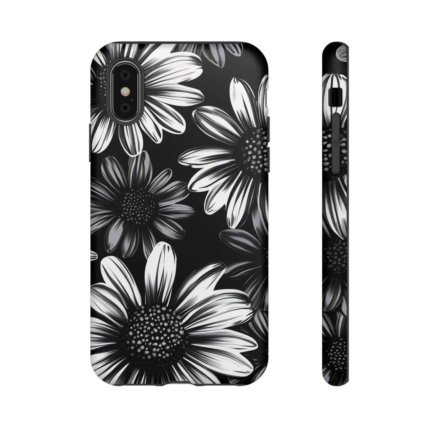 Daisy Phone Case - Dark Flower Phone Cases - iPhone 16 15 14 13 12 11, Samsung Galaxy & Google Pixel Phone Covers - Boo and Bewear