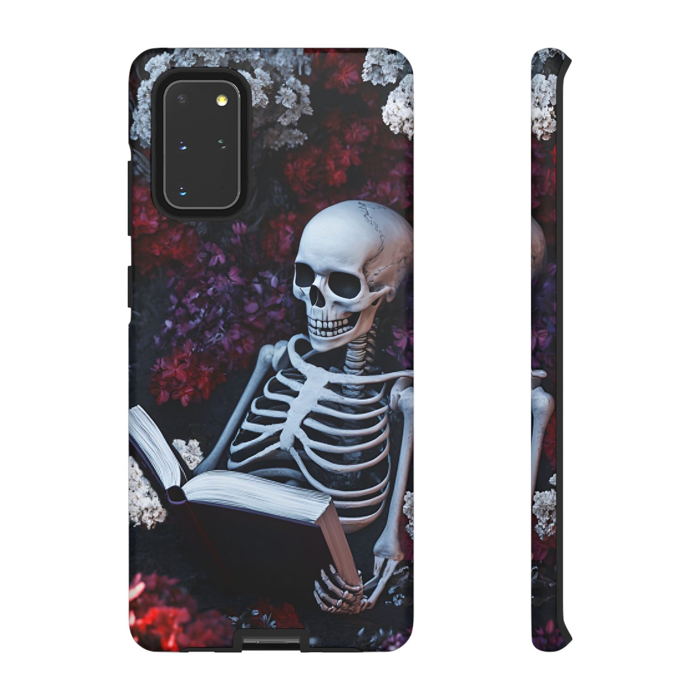 Skeleton Reading Book Phone Case - Bookish Halloween Phone Cases - iPhone 16 15 14 13 12 11, Samsung Galaxy & Google Pixel Phone Covers