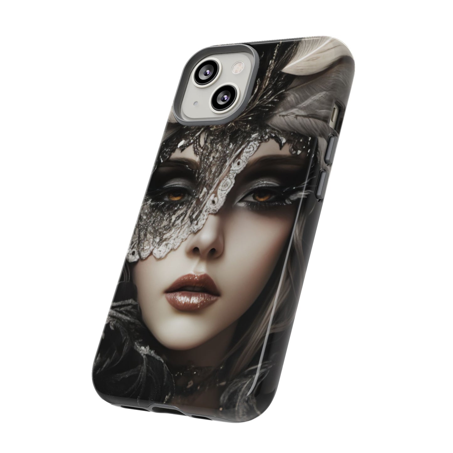 Goth Phone Case with Aesthetic Woman - iPhone 16 15 14 13 12 11, Samsung Galaxy & Google Pixel Phone Covers