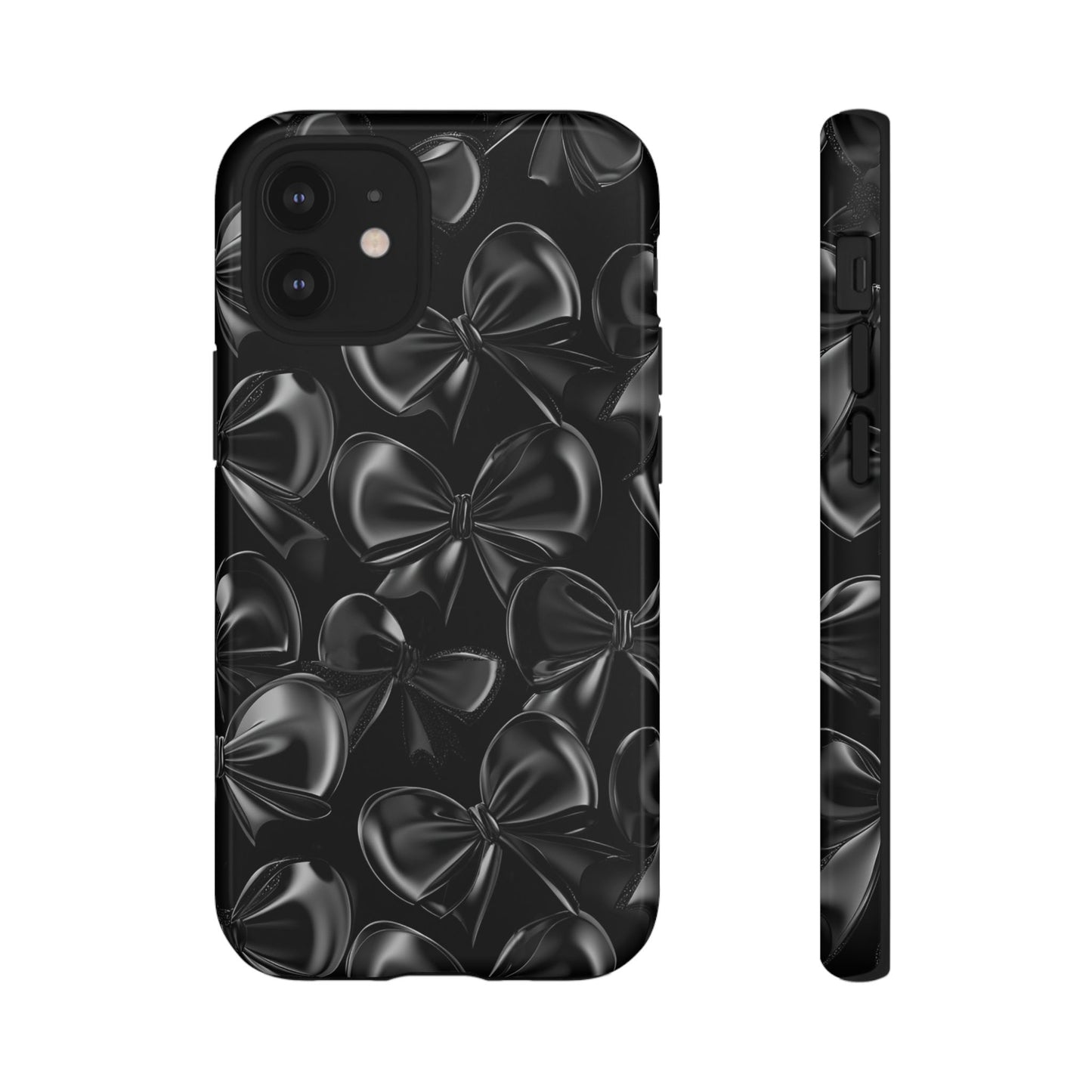 Black Bow Phone Case - Gothic Dark Coquette Phone Cover - iPhone 16 15 14 13 12 11, Samsung Galaxy & Google Pixel Phone Covers