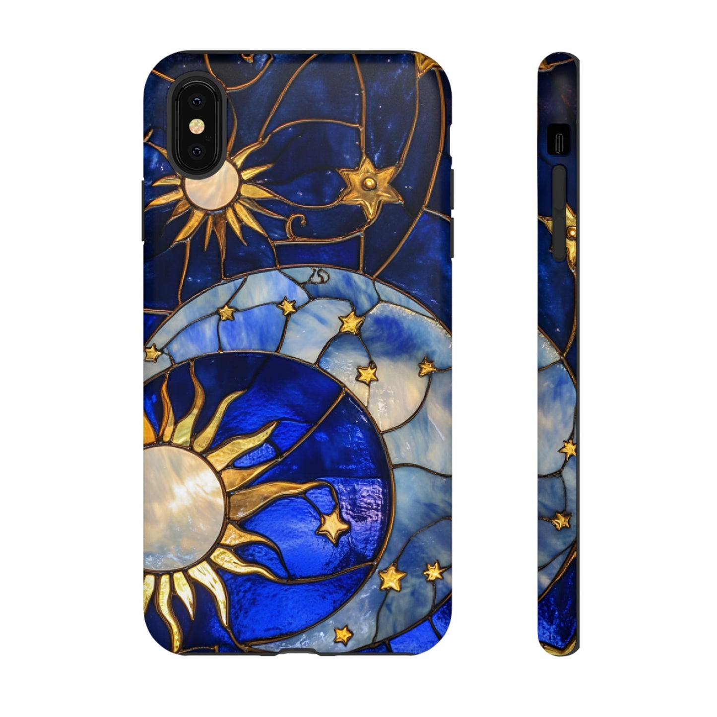 Moon and Sun Stained Glass Phone Case - iPhone 16 15 14 13 12 11, Samsung Galaxy & Google Pixel Phone Covers - Boo and Bewear