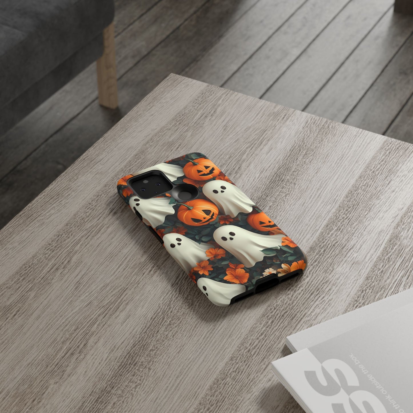 Halloween Ghosts and Pumpkins Phone Case - Spooky and Cute Phone Cases - iPhone 16 15 14 13 12 11, Samsung Galaxy & Google Pixel Phone Covers