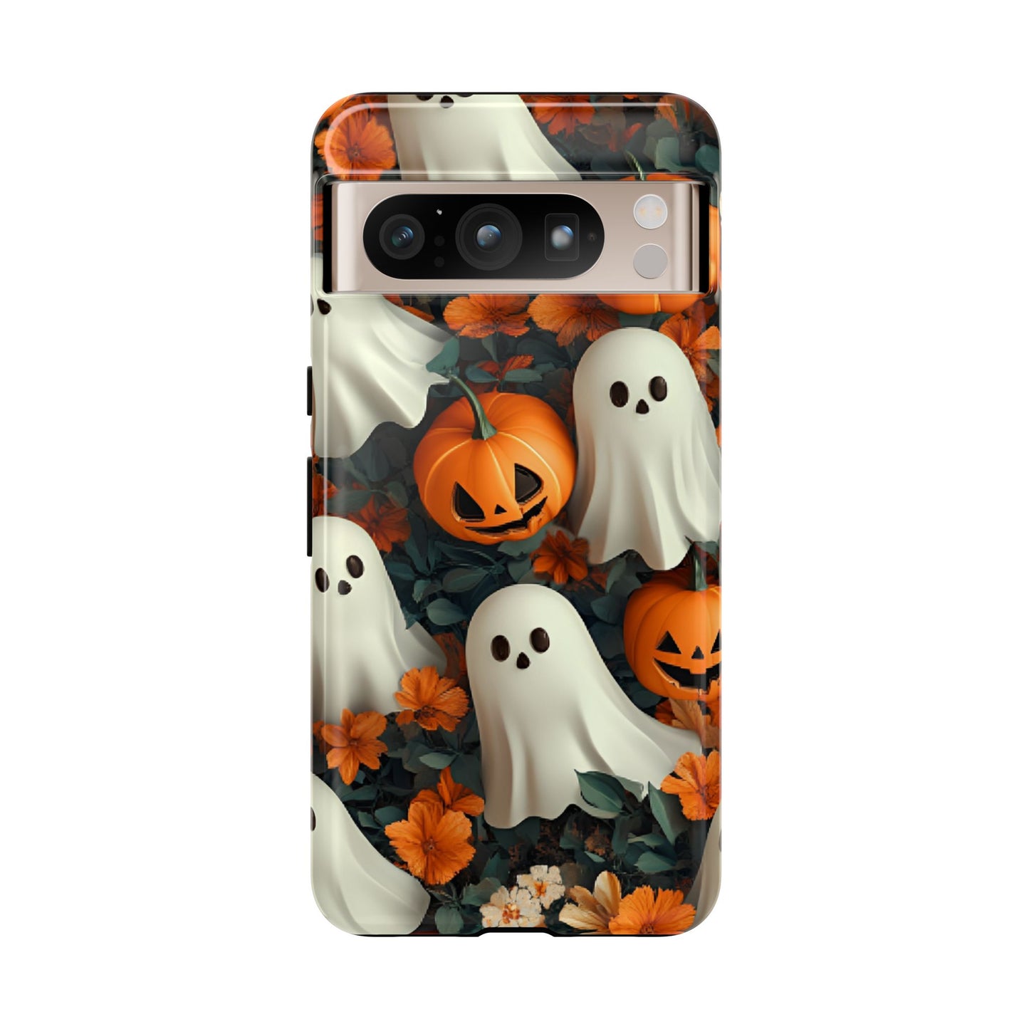 Halloween Ghosts and Pumpkins Phone Case - Spooky and Cute Phone Cases for iPhone 16 15 14 13 12 11, Samsung Galaxy & Google Pixel Phone Covers