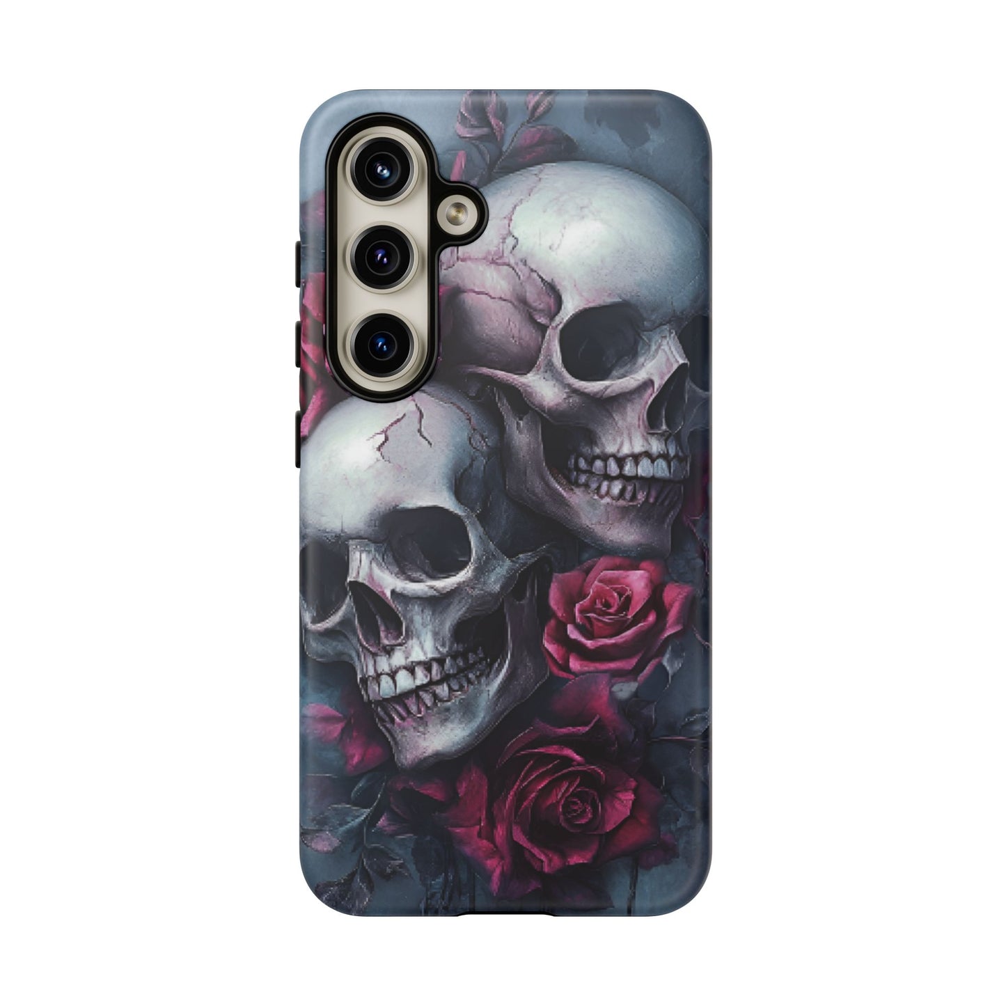 Skulls and Roses Phone Case - Gothic Dark Romance Phone Cases for iPhone 16 15 14 13 12 11, Samsung Galaxy & Google Pixel