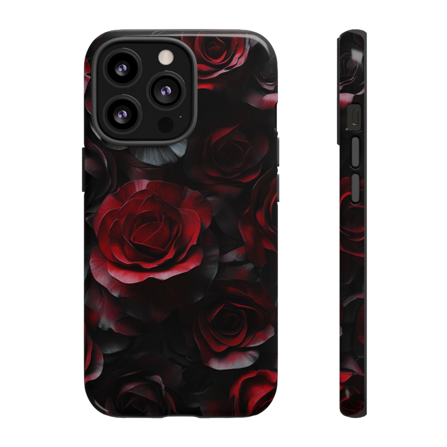 Dark Rose Flower Phone Case - Gothic Floral Phone Cases for iPhone 16 15 14 13 12 11, Samsung Galaxy & Google Pixel