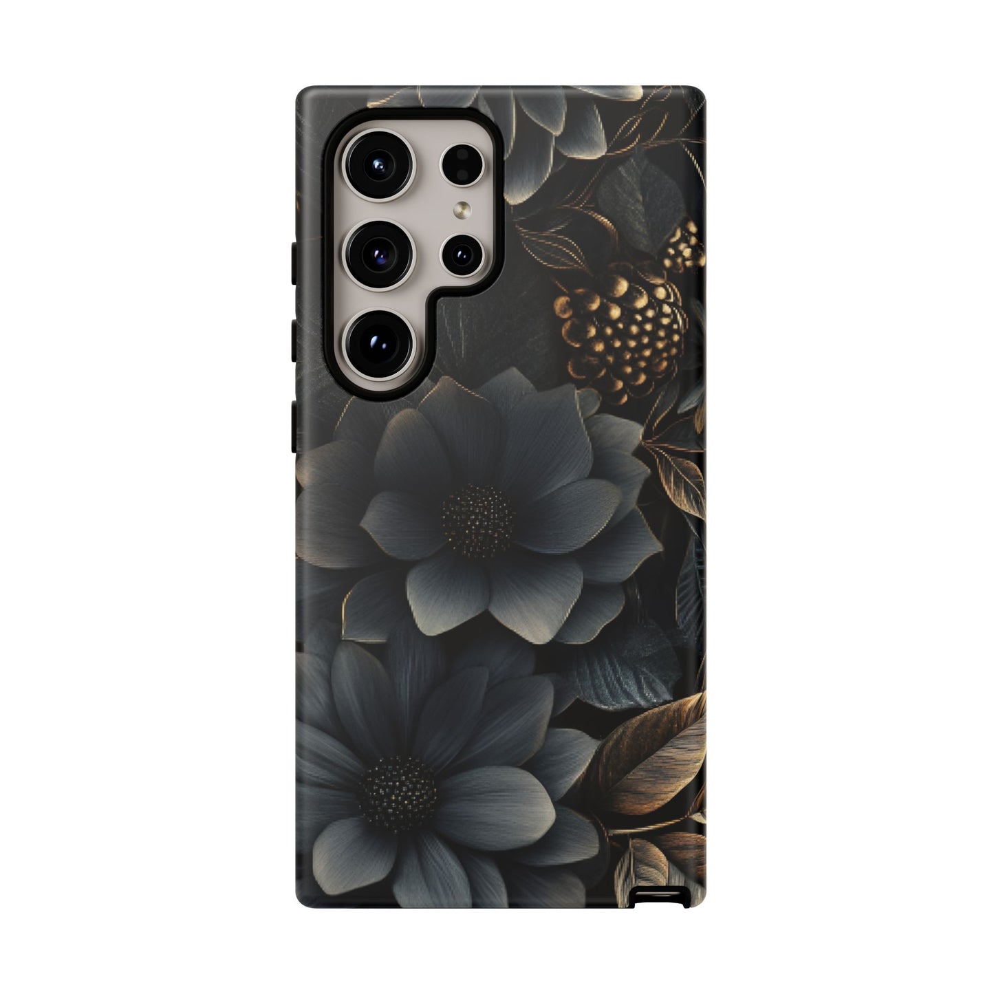 Dark Flower Phone Case for iPhone 16 15 14 13 12 11, Samsung Galaxy & Google Pixel