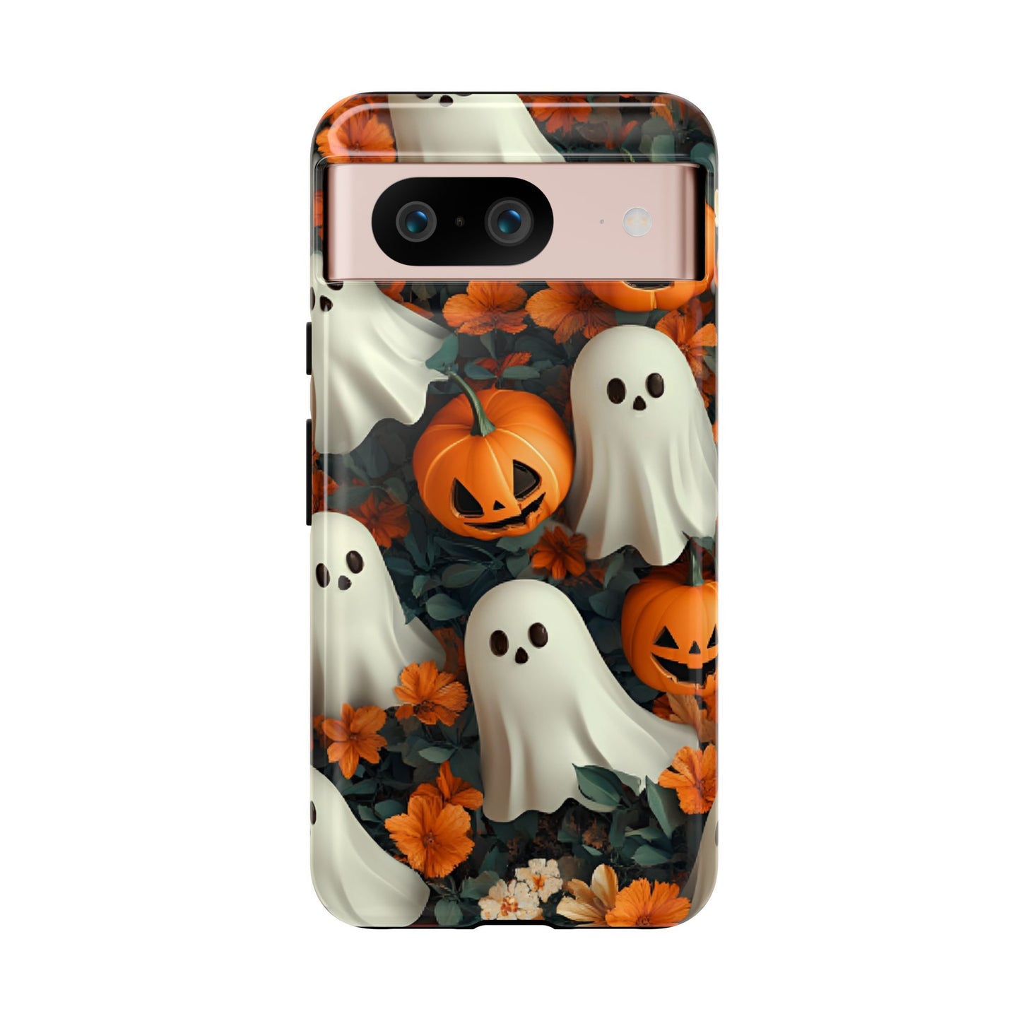 Halloween Ghosts and Pumpkins Phone Case - Spooky and Cute Phone Cases for iPhone 16 15 14 13 12 11, Samsung Galaxy & Google Pixel Phone Covers