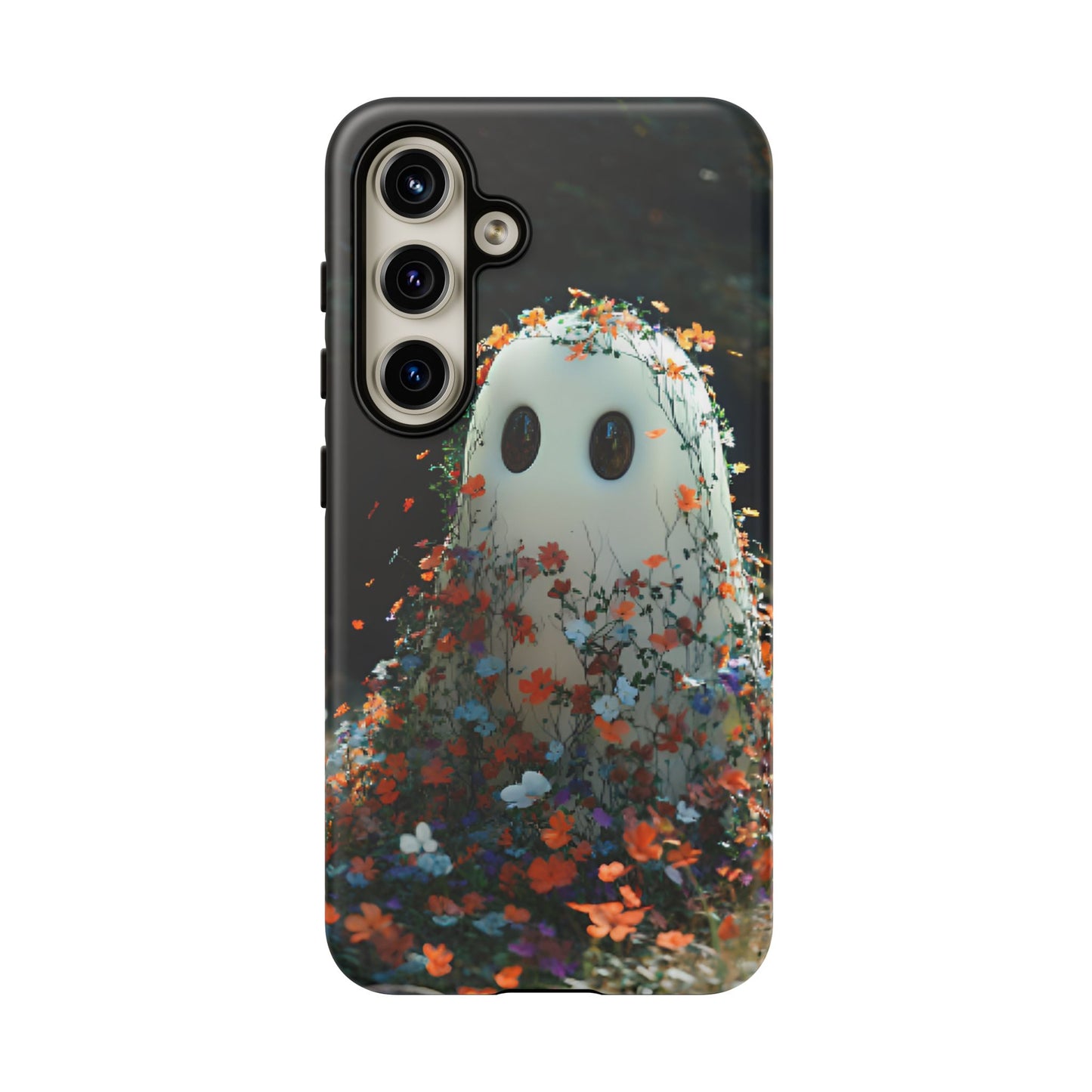 Floral Ghost Phone Case for iPhone 16 15 14 13 12 11, Samsung Galaxy & Google Pixel