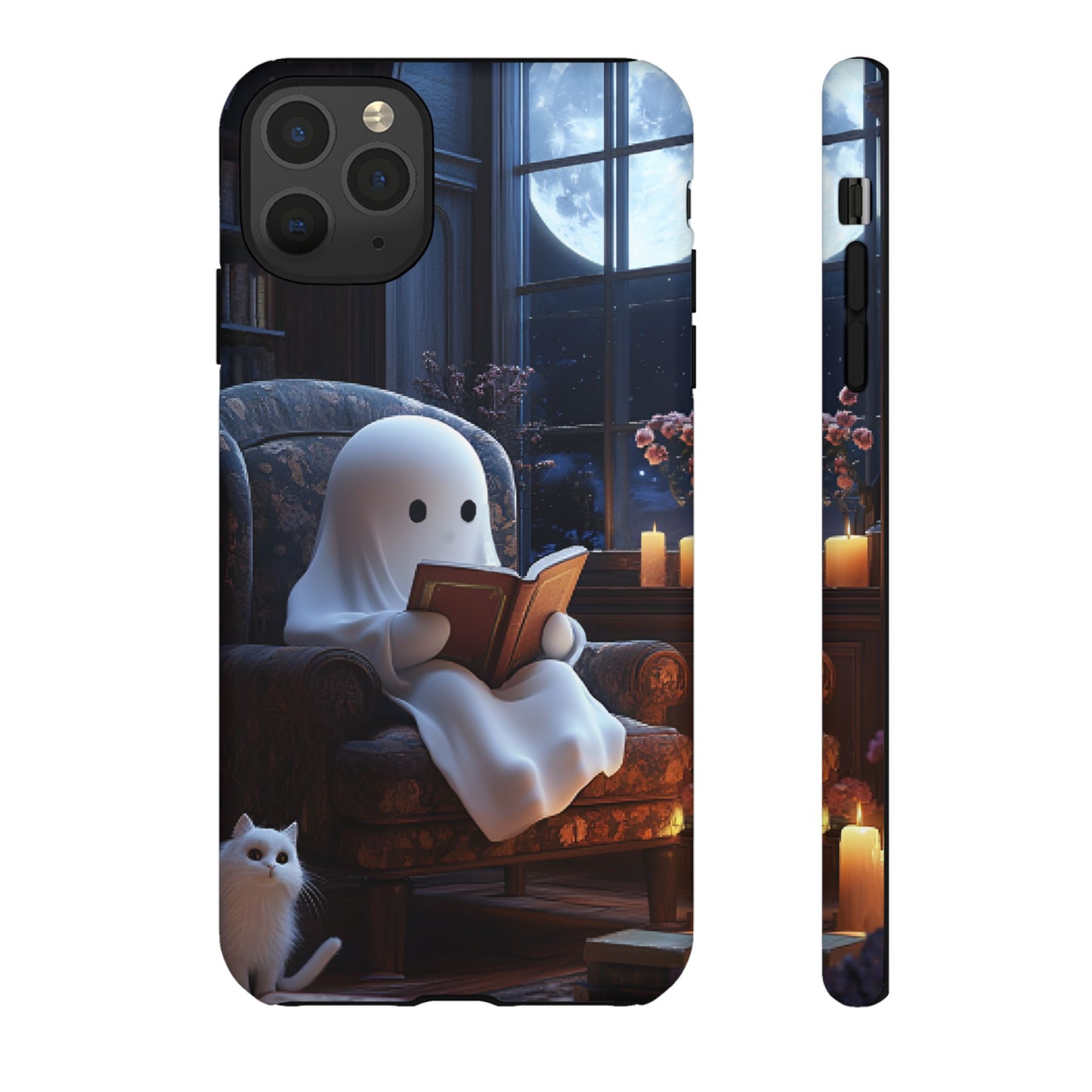 Ghost Reading Book Phone Case - Bookish Halloween Phone Cases for iPhone 16 15 14 13 12 11, Samsung Galaxy & Google Pixel