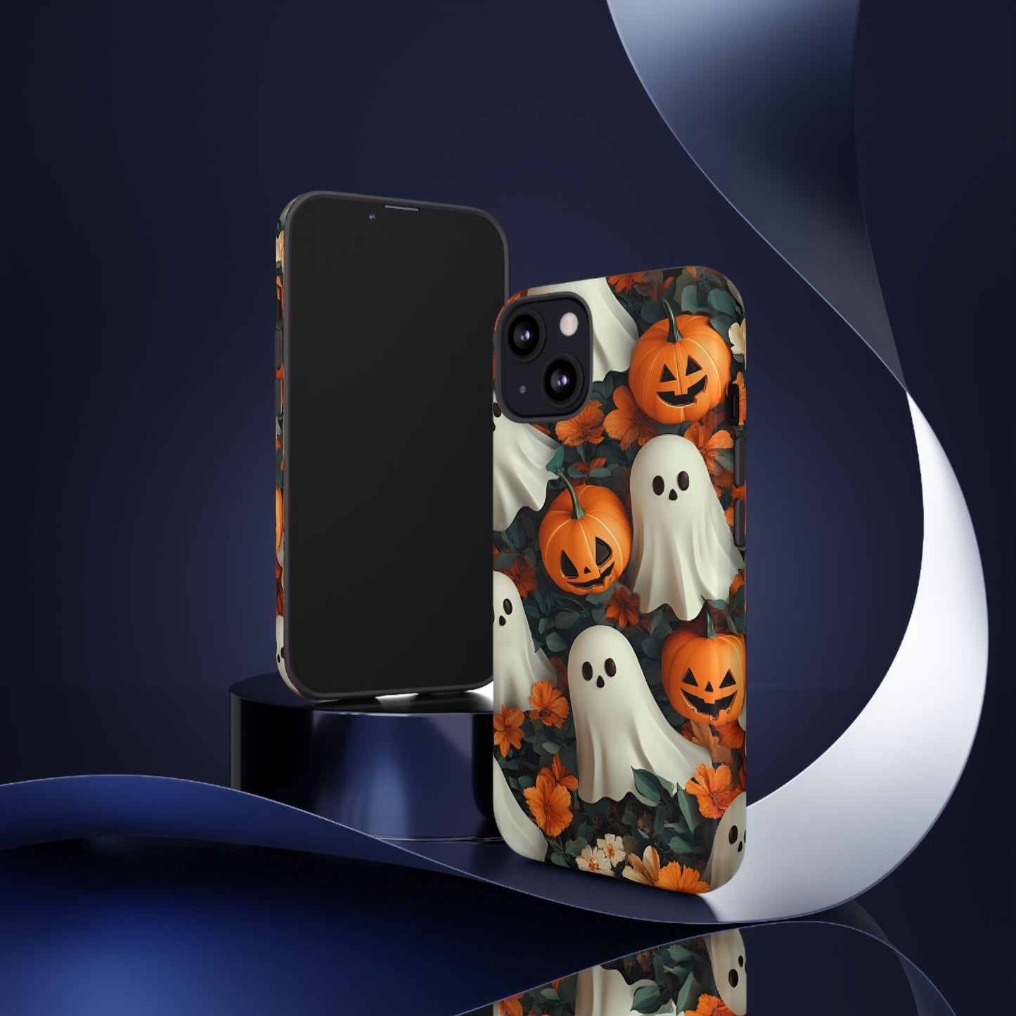 Halloween Ghosts and Pumpkins Phone Case - Spooky and Cute Phone Cases - iPhone 16 15 14 13 12 11, Samsung Galaxy & Google Pixel Phone Covers