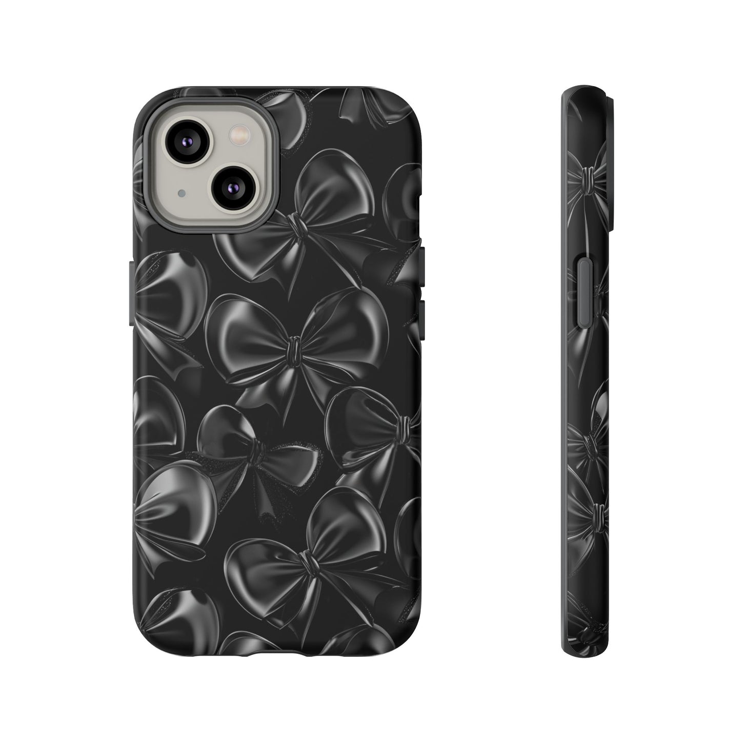 Black Bow Phone Case - Gothic Dark Coquette Phone Cover - iPhone 16 15 14 13 12 11, Samsung Galaxy & Google Pixel Phone Covers