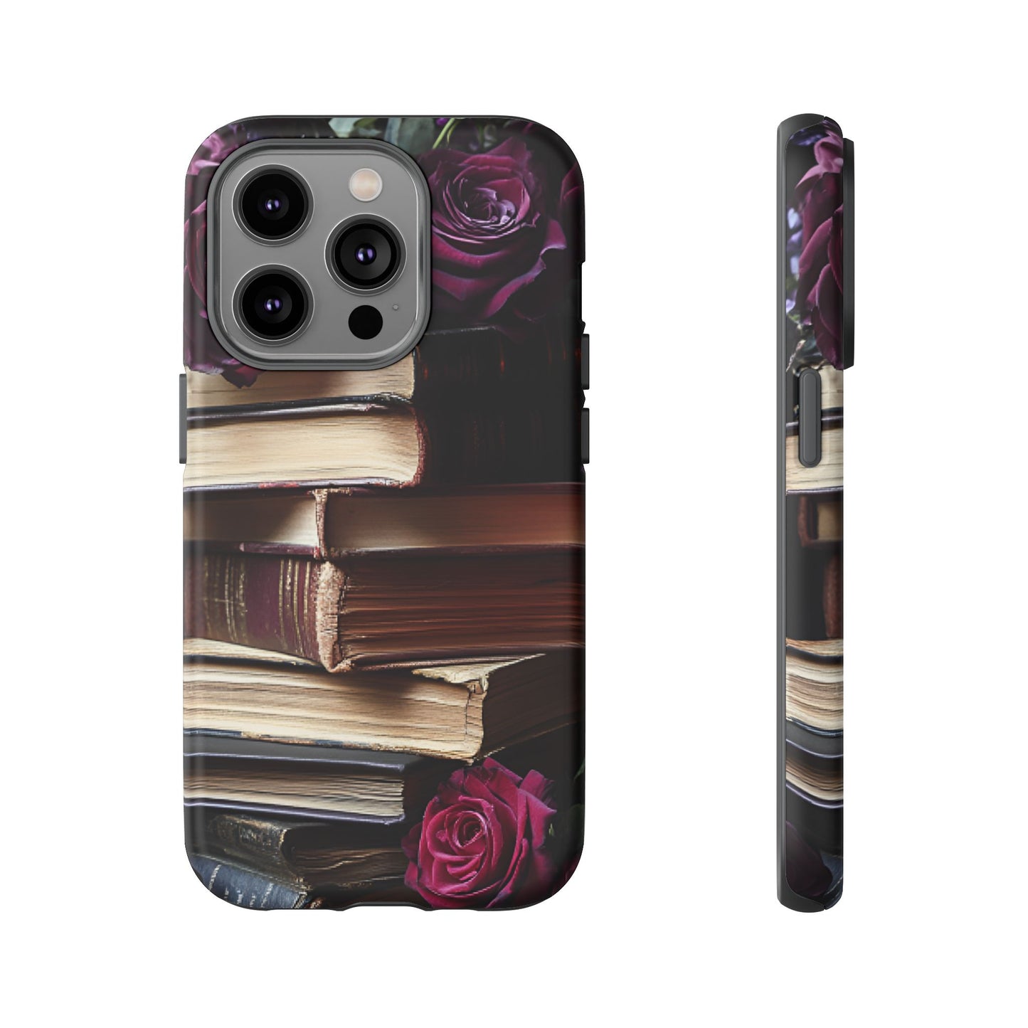 Books and Roses Phone Case - Bookish Dark Academia Phone Cover - iPhone 16 15 14 13 12 11, Samsung Galaxy & Google Pixel Phone Covers