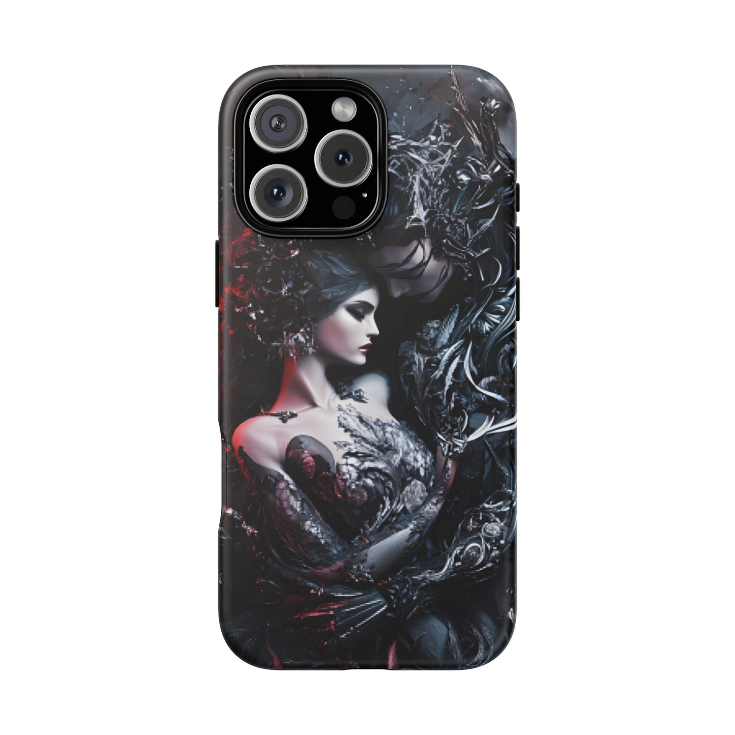 Gothic Couple Phone Case - Victorian Goth Valentine's Day Phone Cases for iPhone 16 15 14 13 12 11, Samsung Galaxy & Google Pixel