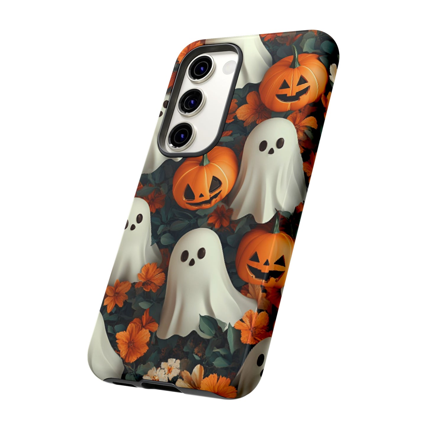 Halloween Ghosts and Pumpkins Phone Case - Spooky and Cute Phone Cases for iPhone 16 15 14 13 12 11, Samsung Galaxy & Google Pixel Phone Covers