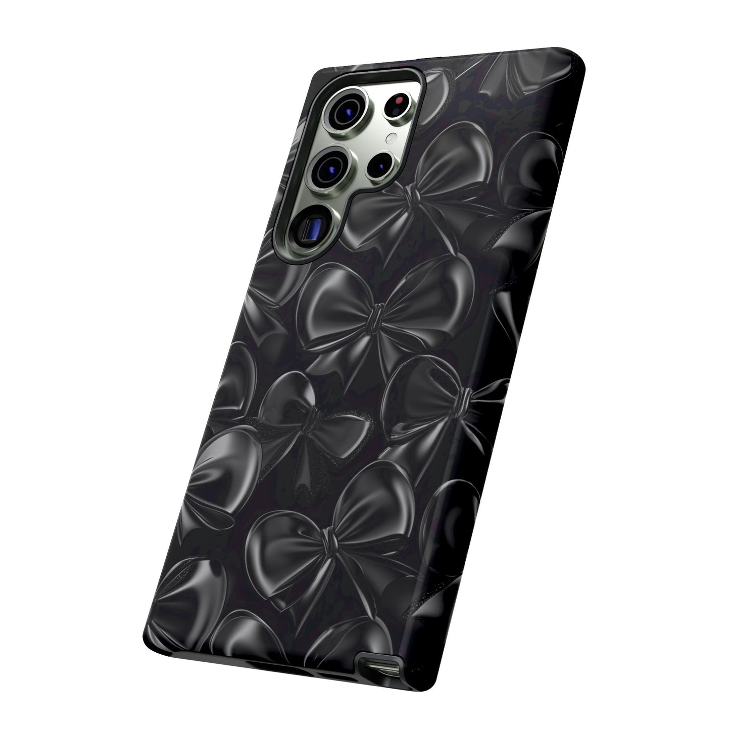 Black Bow Phone Case - Gothic Dark Coquette Phone Cover - iPhone 16 15 14 13 12 11, Samsung Galaxy & Google Pixel Phone Covers