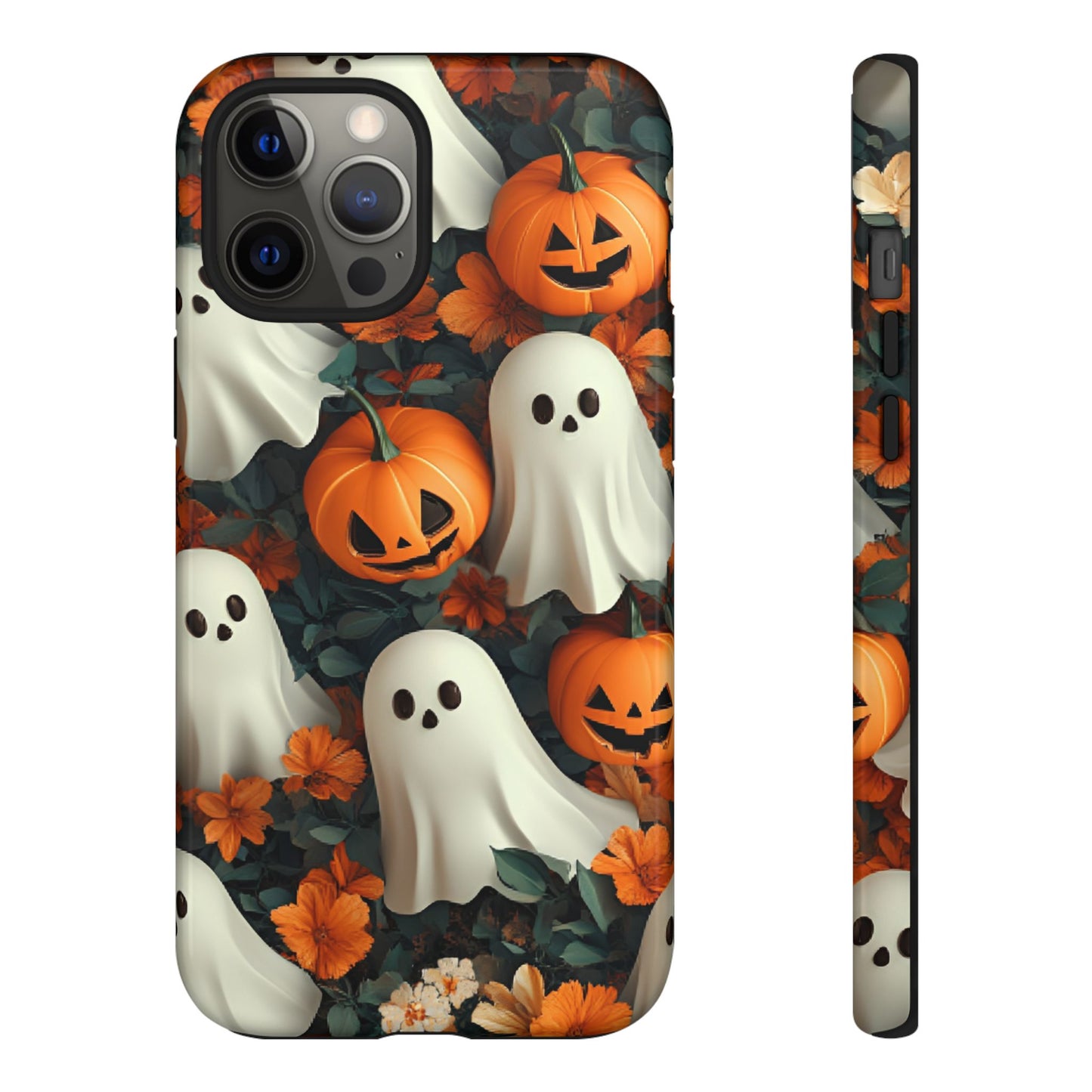 Halloween Ghosts and Pumpkins Phone Case - Spooky and Cute Phone Cases - iPhone 16 15 14 13 12 11, Samsung Galaxy & Google Pixel Phone Covers