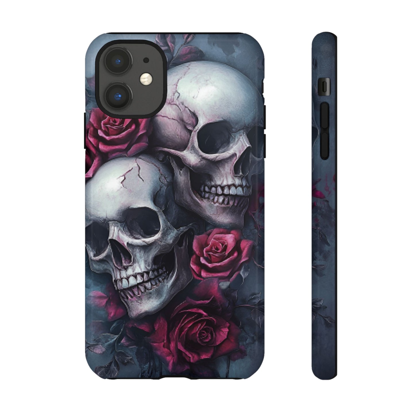 Skulls and Roses Phone Case - Gothic Dark Romance Phone Cases for iPhone 16 15 14 13 12 11, Samsung Galaxy & Google Pixel