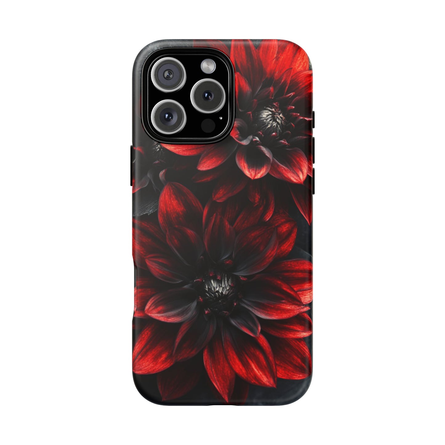 Black and Red Flower Phone Case - Gothic Dark Floral Phone Cases for iPhone 16 15 14 13 12 11, Samsung Galaxy & Google Pixel