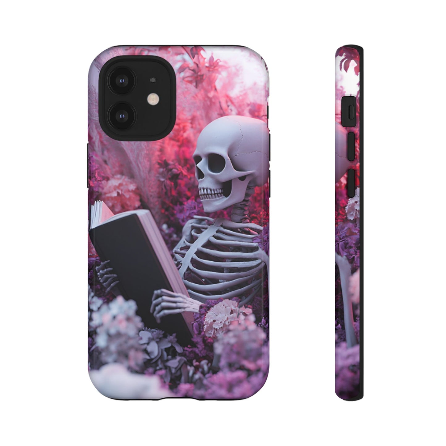 Bookish Skeleton Phone Case - Spooky Floral Halloween Phone Cases for Phone 16 15 14 13 12 11, Samsung Galaxy & Google Pixel