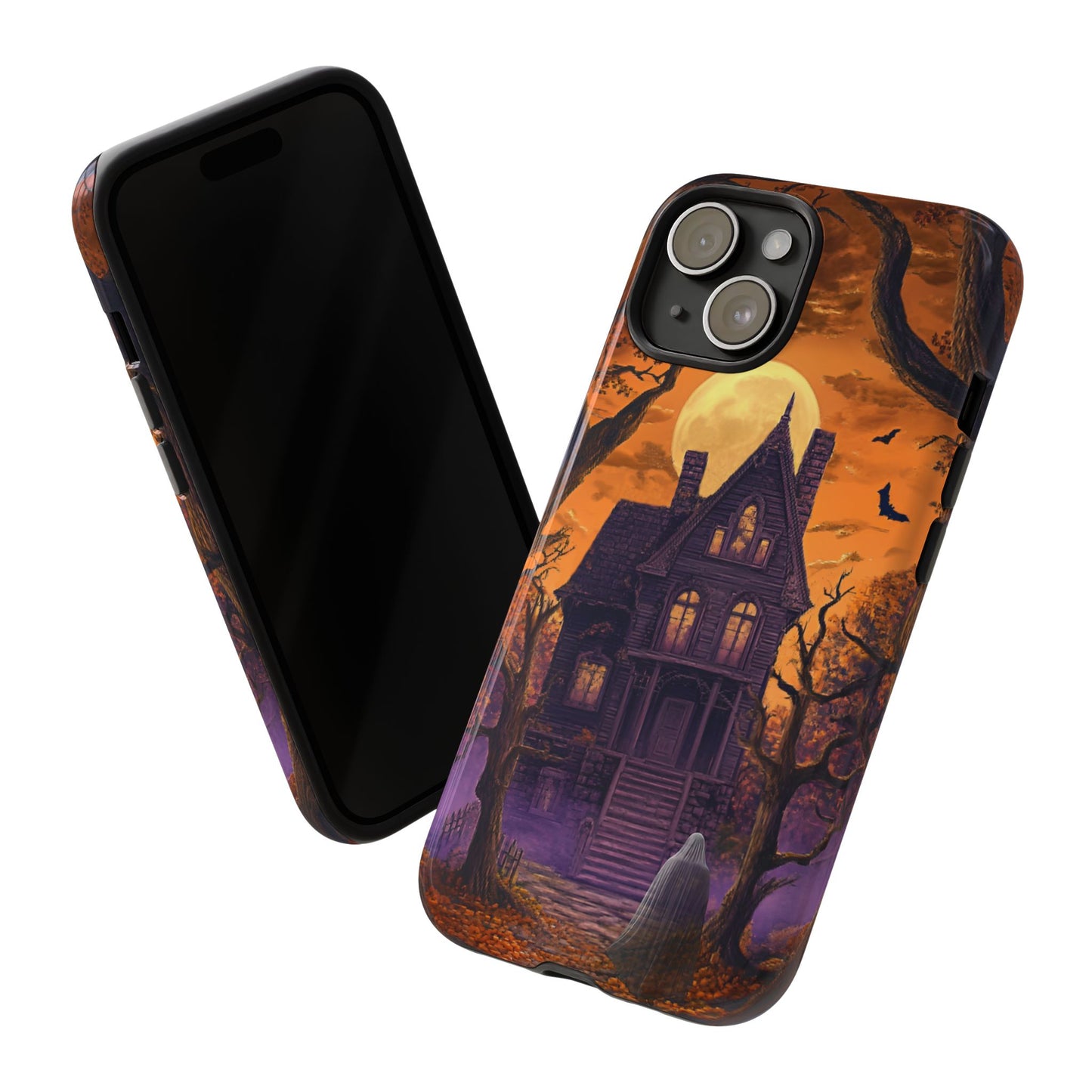 Halloween Haunted Mansion and Ghost Phone Case - Spooky Season Phone Cases - iPhone 16 15 14 13 12 11, Samsung Galaxy & Google Pixel Phone Covers