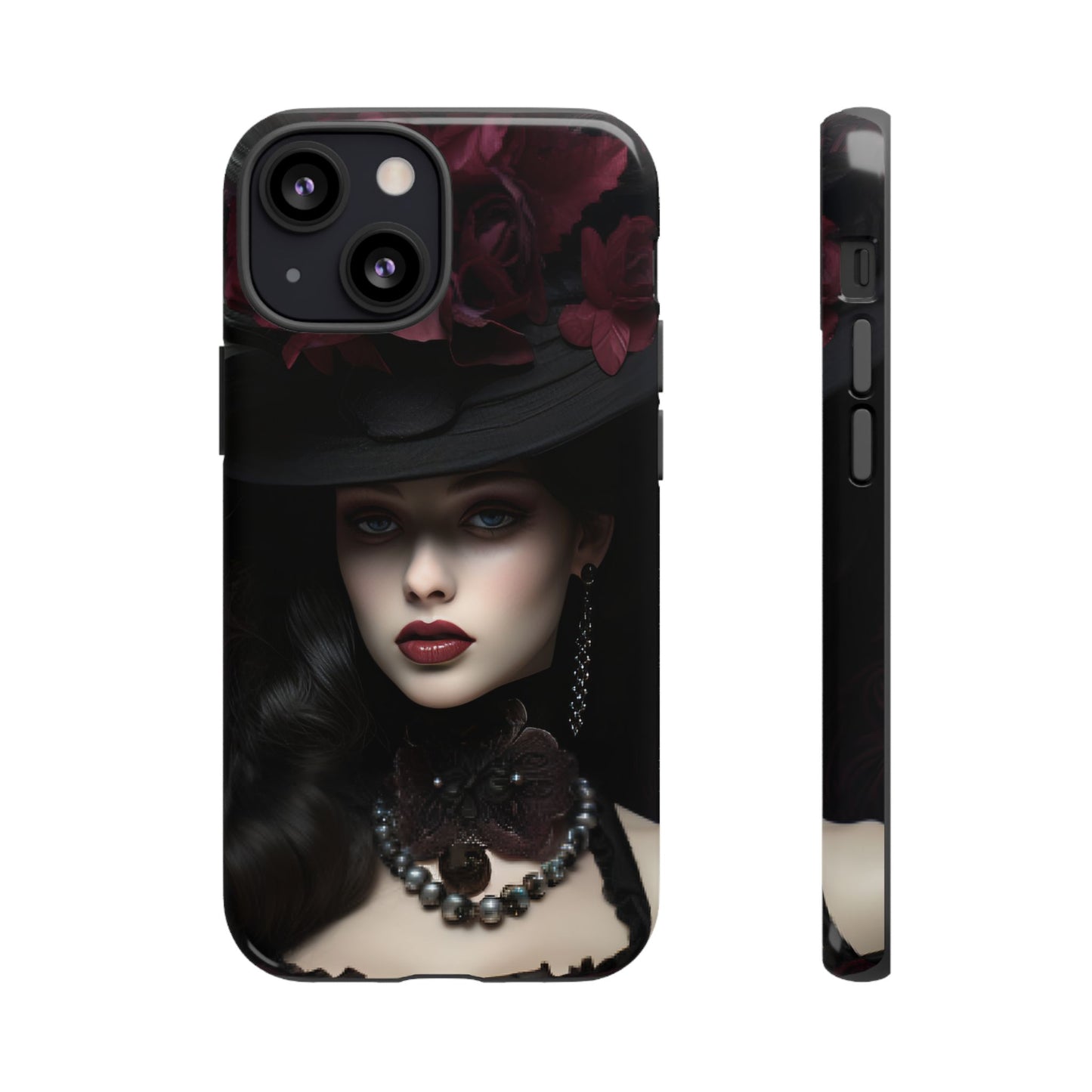 Victorian Goth Phone Case with Vintage Gothic Woman - iPhone 16 15 14 13 12 11, Samsung Galaxy & Google Pixel Phone Covers