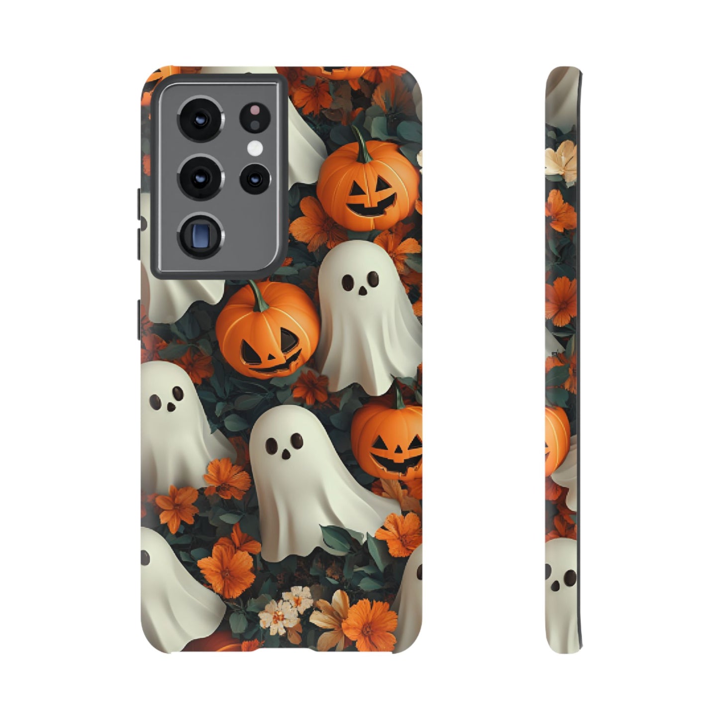 Halloween Ghosts and Pumpkins Phone Case - Spooky and Cute Phone Cases for iPhone 16 15 14 13 12 11, Samsung Galaxy & Google Pixel Phone Covers