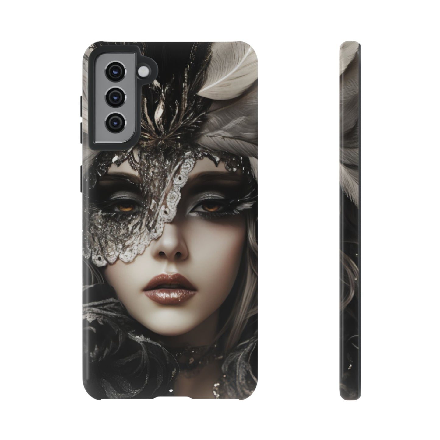 Goth Phone Case with Aesthetic Woman - iPhone 16 15 14 13 12 11, Samsung Galaxy & Google Pixel Phone Covers