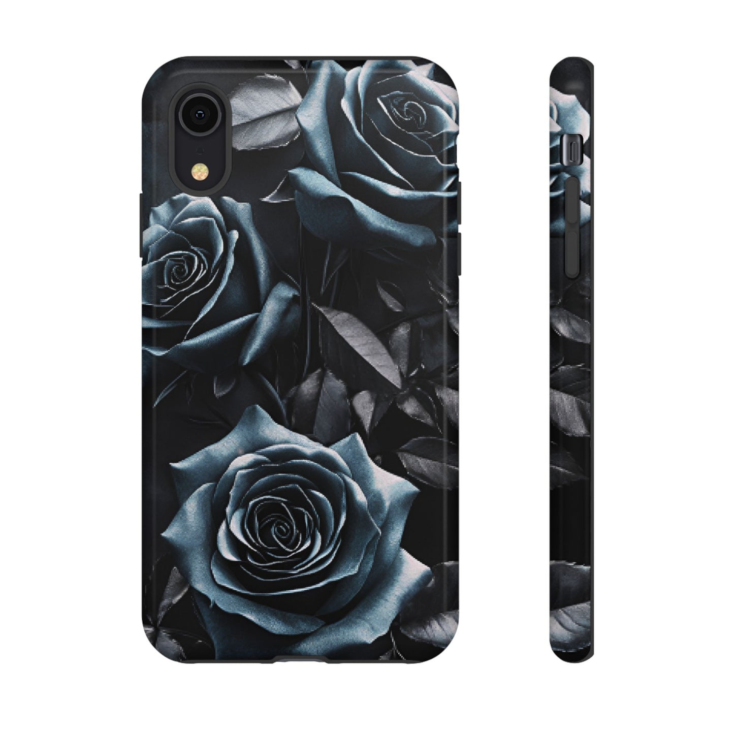 Black and Blue Roses Phone Case - Dark and Moody Gothic Flower Phone Cases - iPhone 16 15 14 13 12 11, Samsung Galaxy & Google Pixel Phone Covers - Boo and Bewear