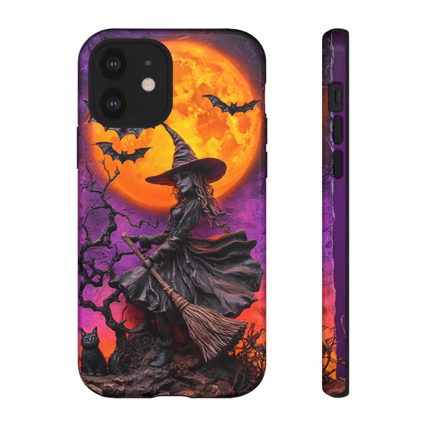 Witch and Bats Phone Case - Witchy Halloween Phone Cases - iPhone 16 15 14 13 12 11, Samsung Galaxy & Google Pixel Phone Covers