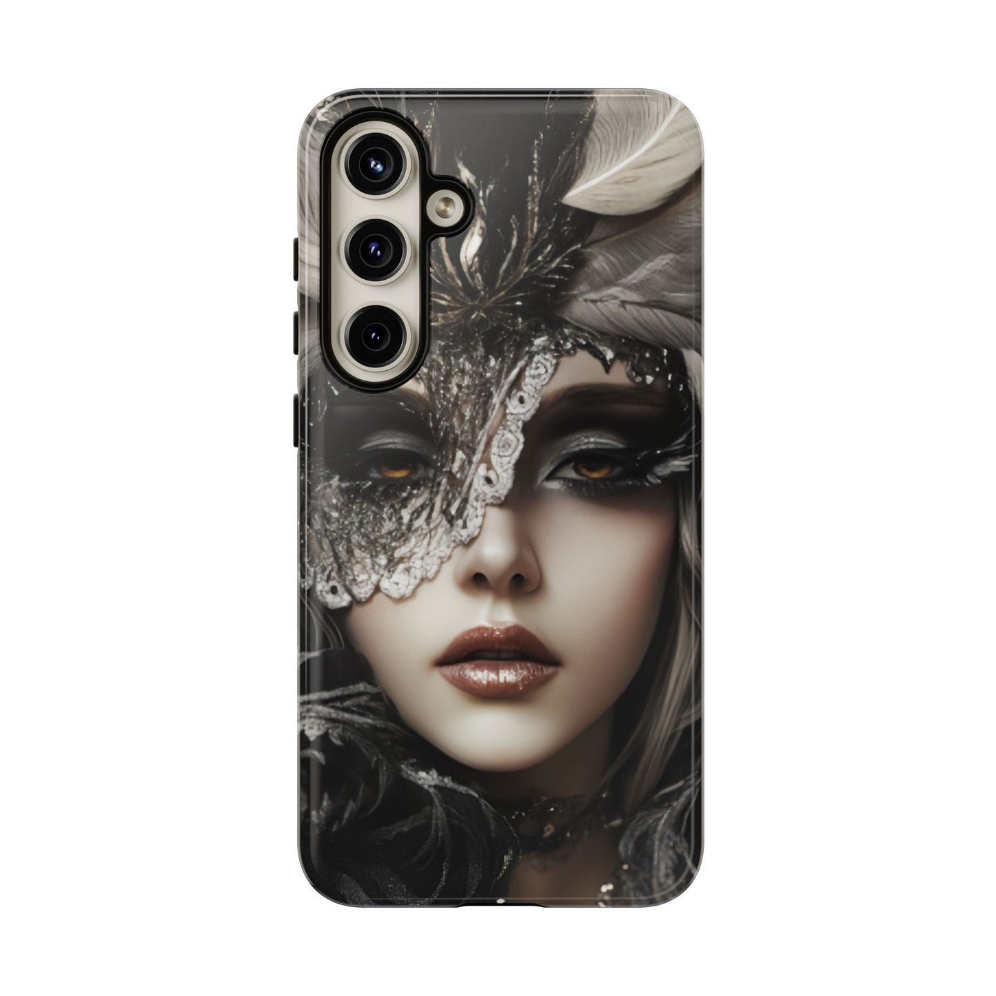 Goth Phone Case with Aesthetic Woman - iPhone 16 15 14 13 12 11, Samsung Galaxy & Google Pixel Phone Covers