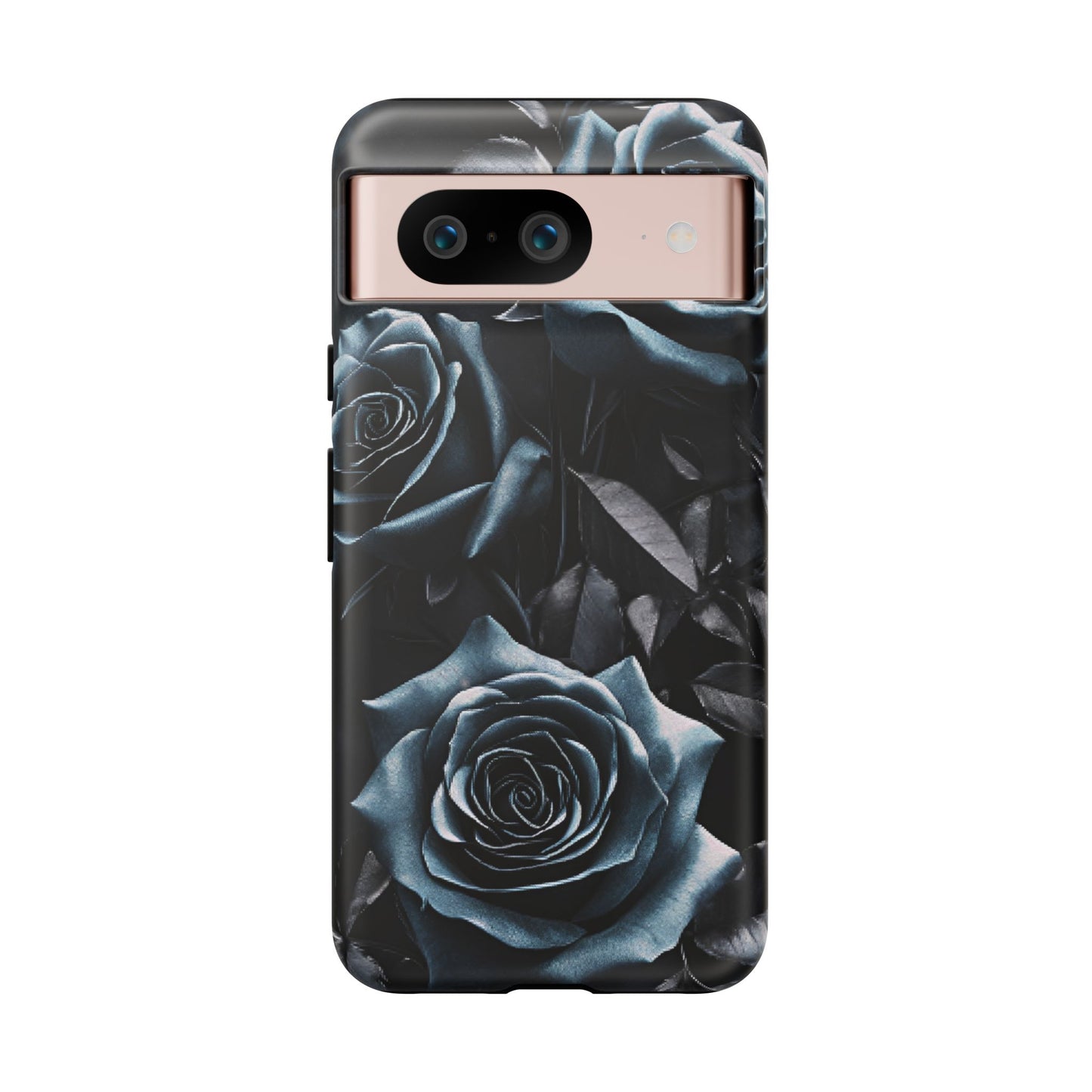 Black and Blue Roses Phone Case - Dark and Moody Gothic Flower Phone Cases for iPhone 16 15 14 13 12 11, Samsung Galaxy & Google Pixel