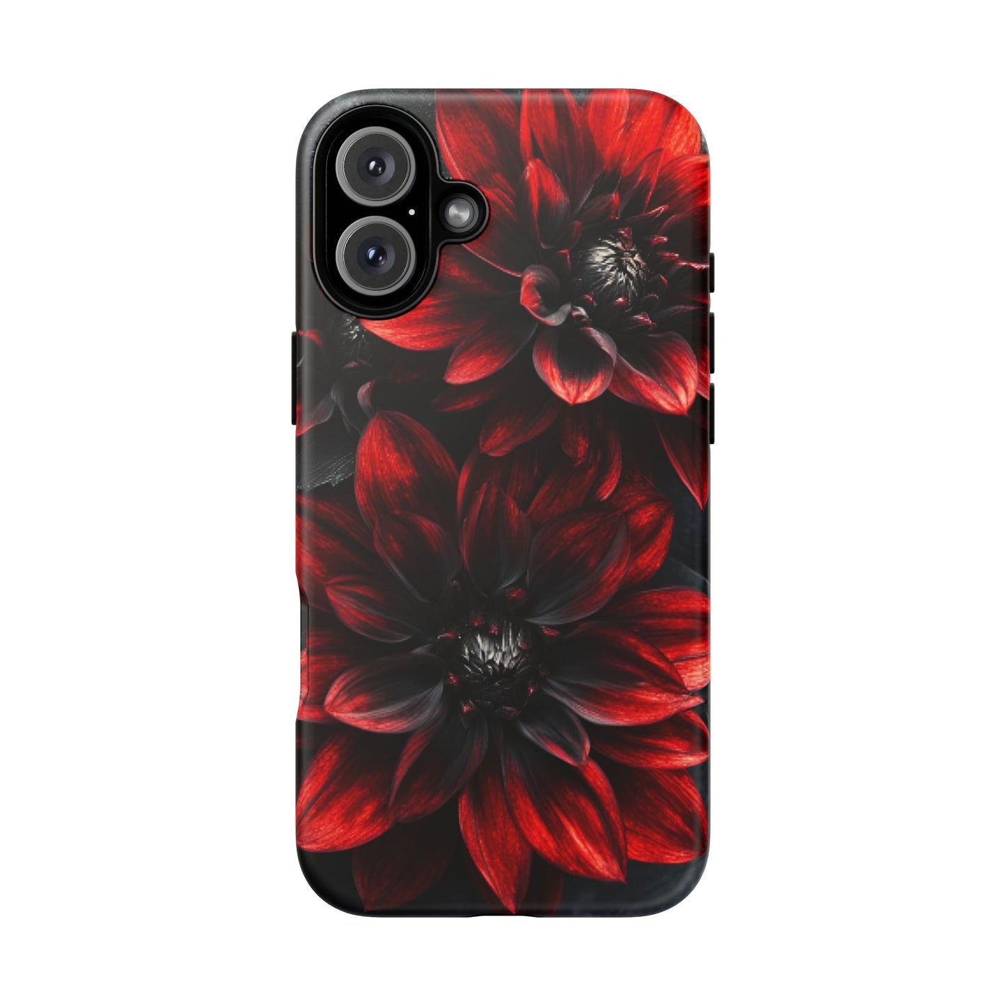 Black and Red Flower Phone Case - Gothic Dark Floral Phone Cases - iPhone 16 15 14 13 12 11, Samsung Galaxy & Google Pixel Phone Covers