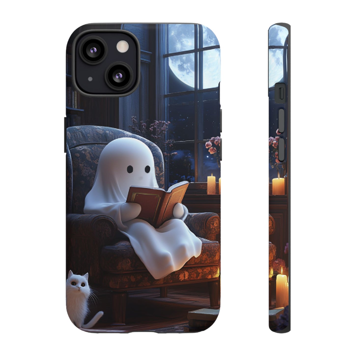 Ghost Reading Book Phone Case - Bookish Halloween Phone Cases for iPhone 16 15 14 13 12 11, Samsung Galaxy & Google Pixel