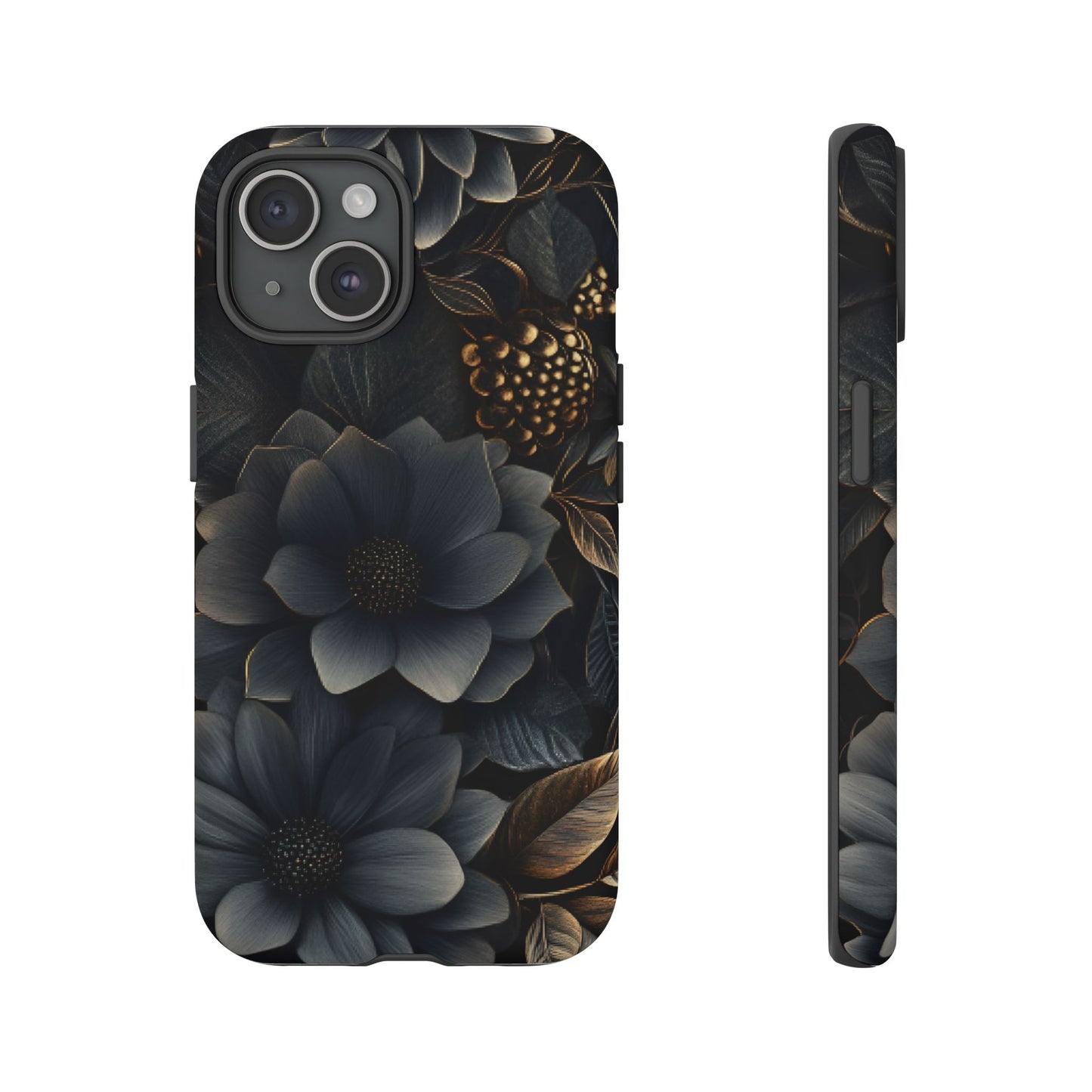 Dark Flower Phone Case for iPhone 16 15 14 13 12 11, Samsung Galaxy & Google Pixel